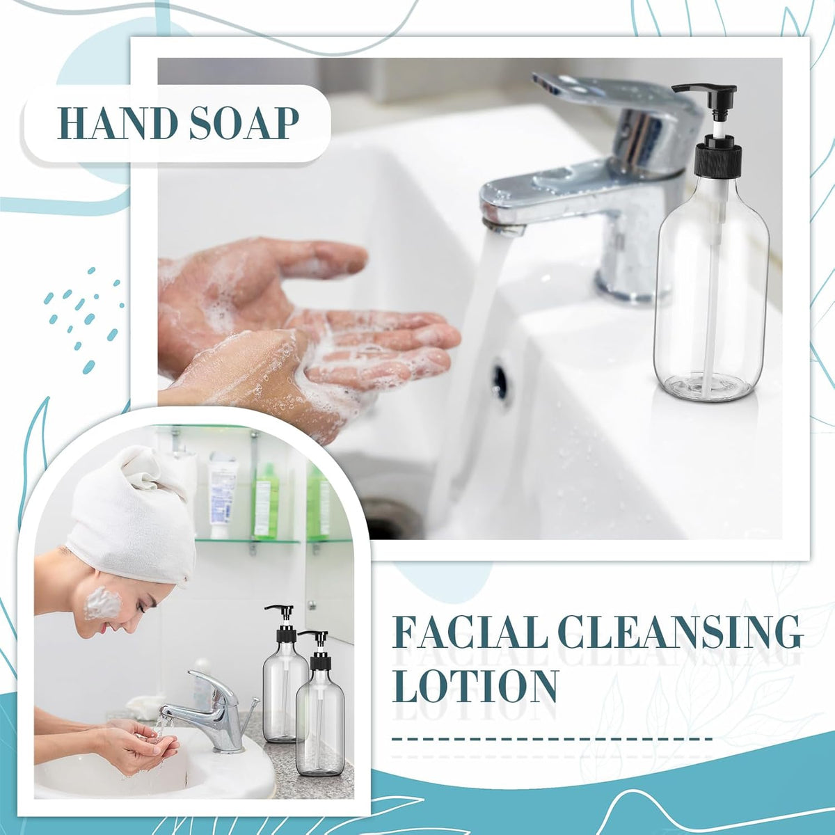 Tessco for you 12 Pack Clear Soap Dispenser Empty Plastic Pump Bottles Dispenser Refillable Shampoo
