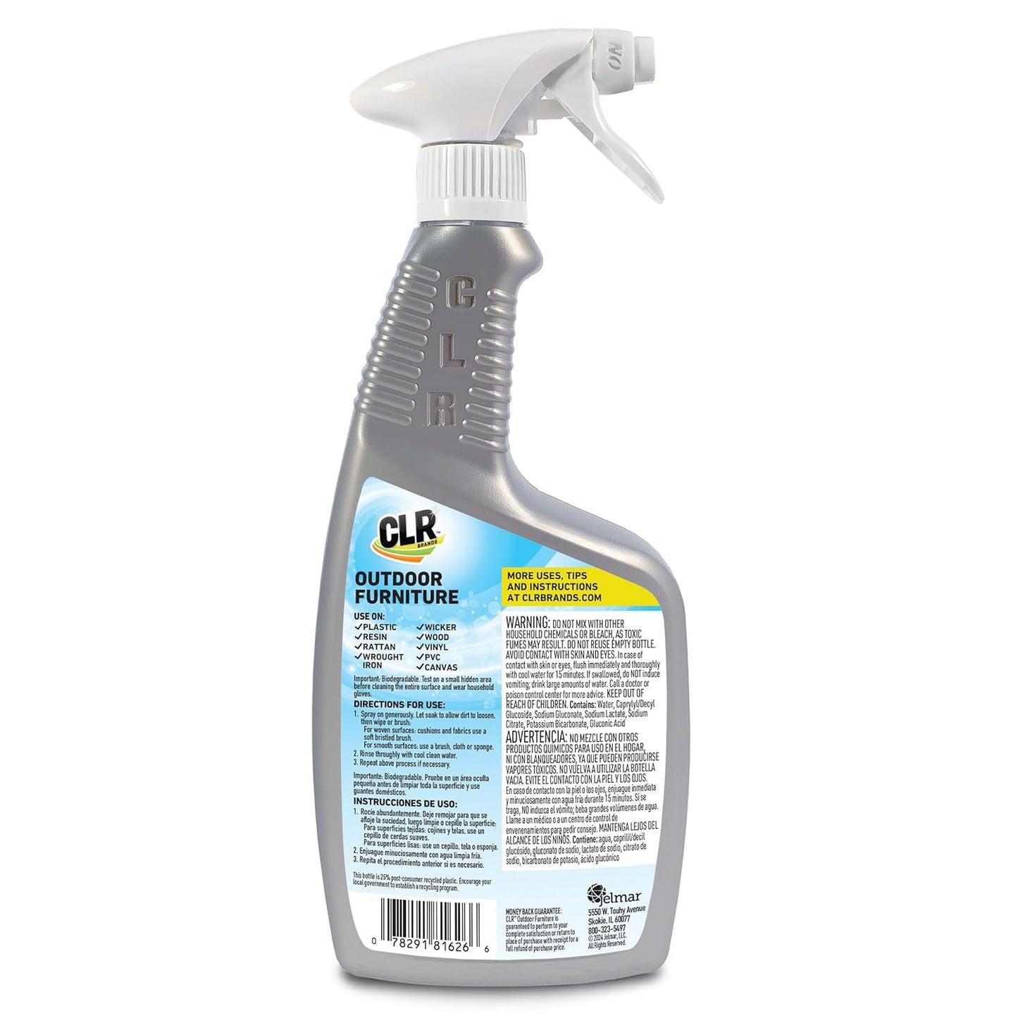 CLR Brands Outdoor Furniture Cleaner, 26 oz. Spray Bottle, Cleans Outdoor Surfaces, Remove Dirt and
