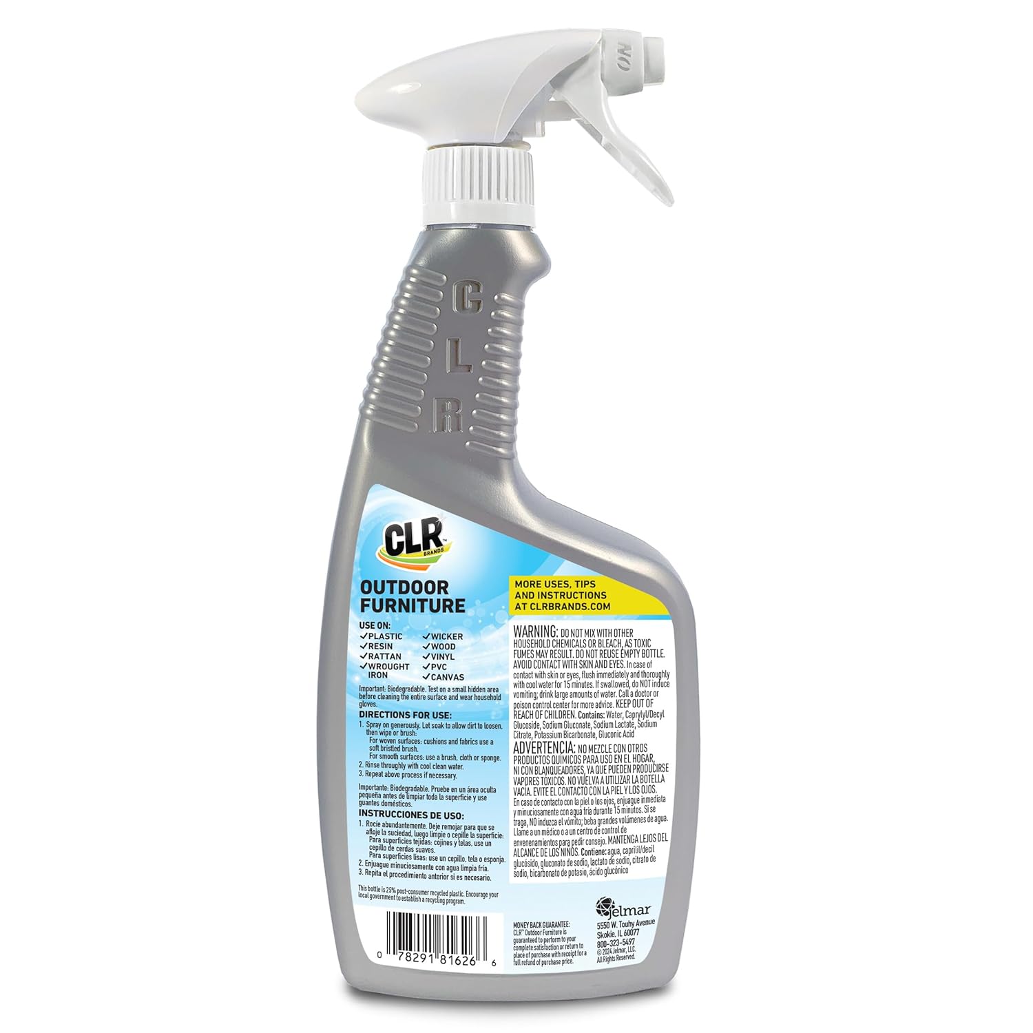 CLR Brands Outdoor Furniture Cleaner, 26 oz. Spray Bottle, Cleans Outdoor Surfaces, Remove Dirt and
