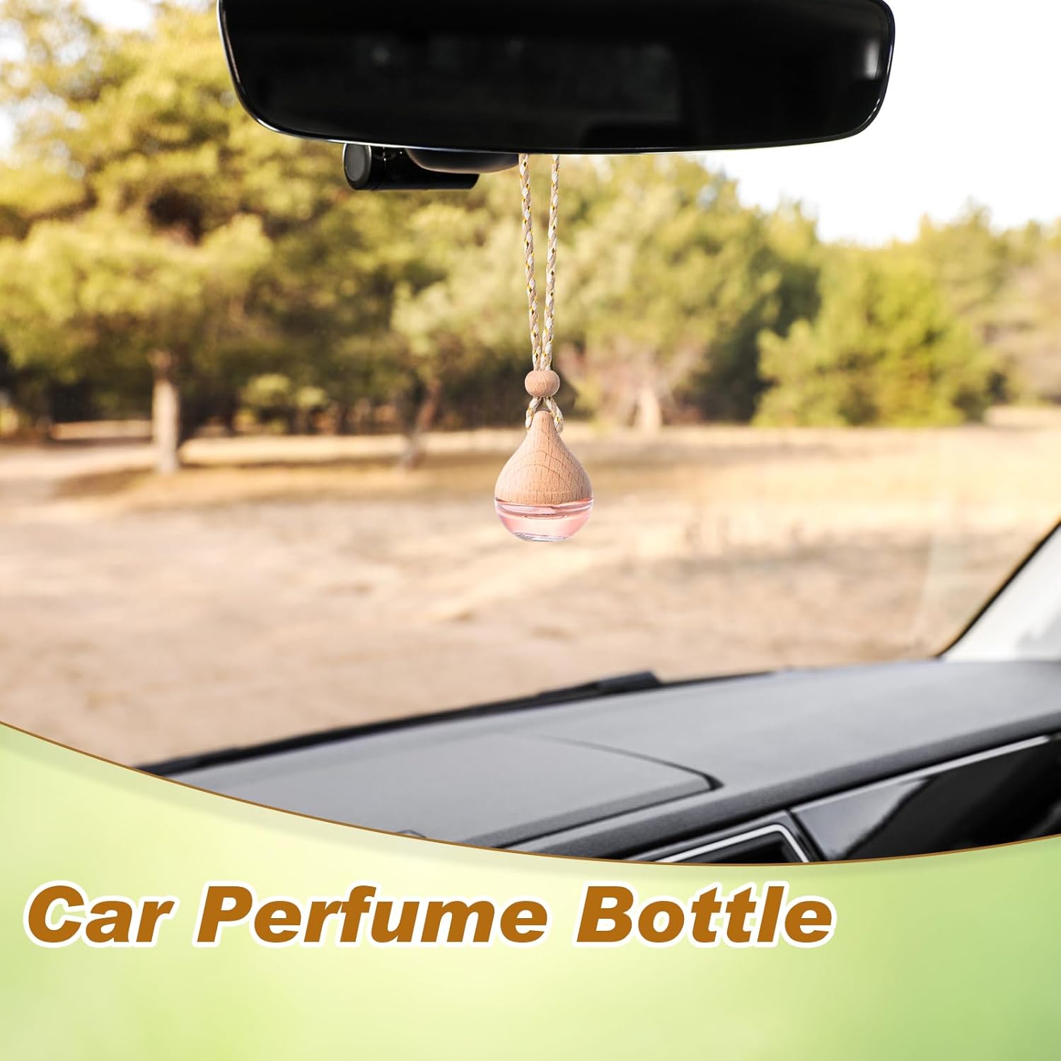 BBTO 50 Pcs Hanging Car Air Freshener Car Diffuser Bottles Empty Glass Perfume Bottle Freshener