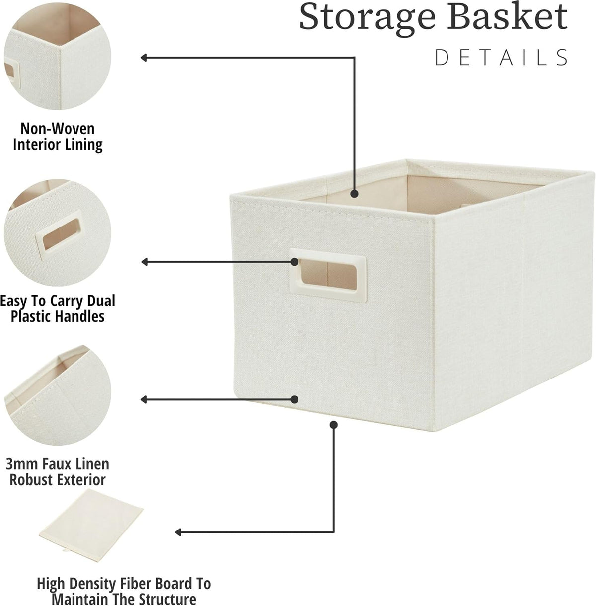 DECOMOMO Storage Bins for Shelves Robust Fabric Closet Bins for Shelves Toy Storage Clothes Books