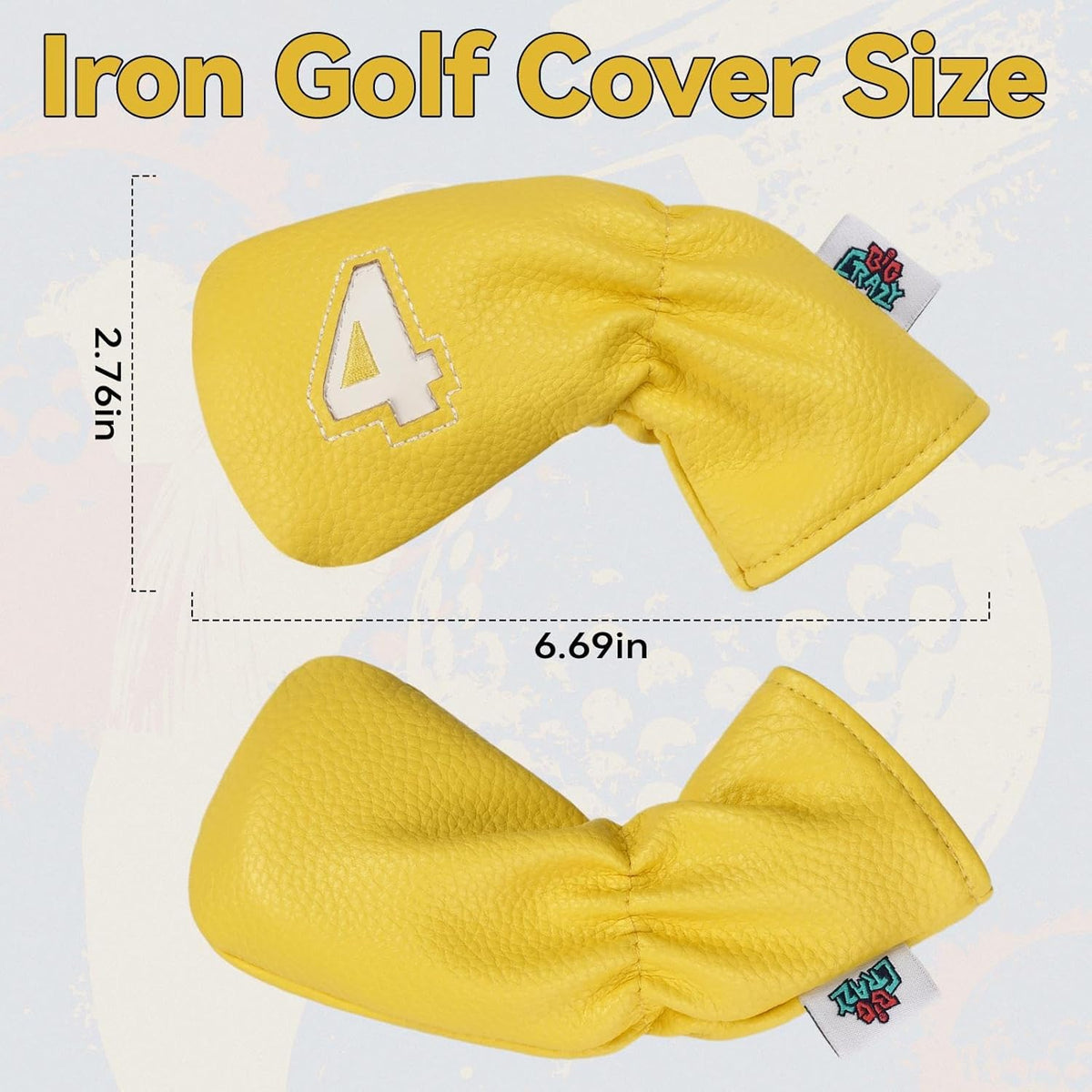 Big Crazy Golf Iron Covers, 10pcs Colorful Iron Head Covers, Long Neck and Elastic Closure for Club