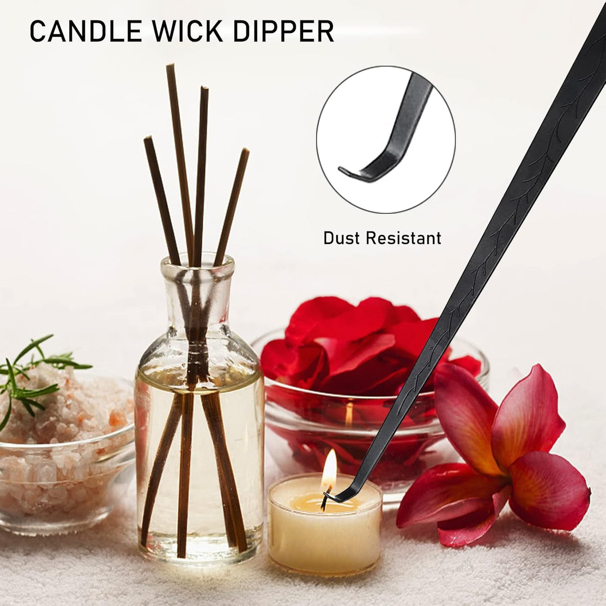 4IN1 Candle Accessory Set, Rechargeable Candle Lighter, Candle Wick Trimmer Cutter, Candle Snuffer