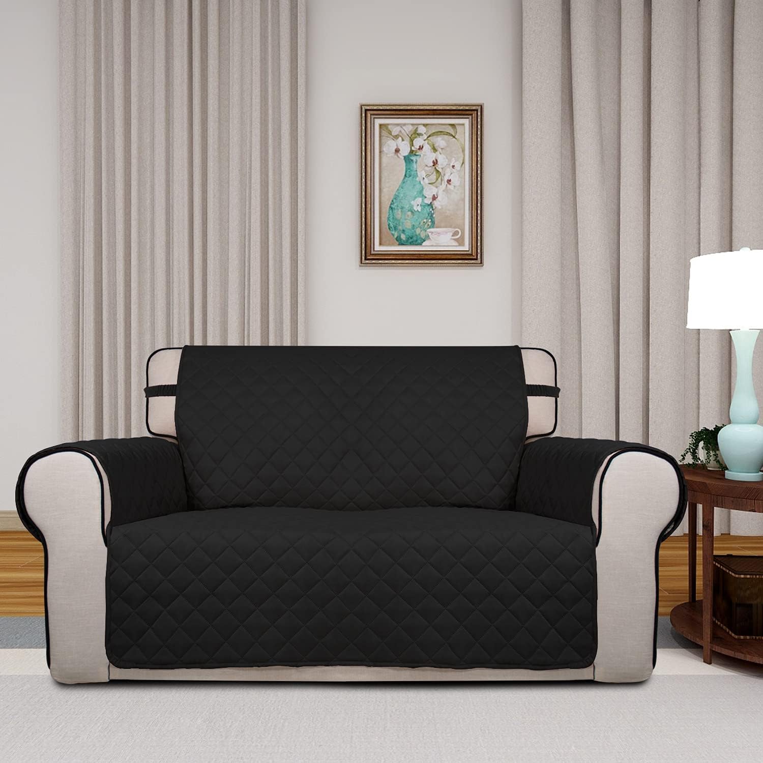 PureFit Reversible Quilted Sofa Cover, Water Resistant Slipcover Furniture Protector, Washable
