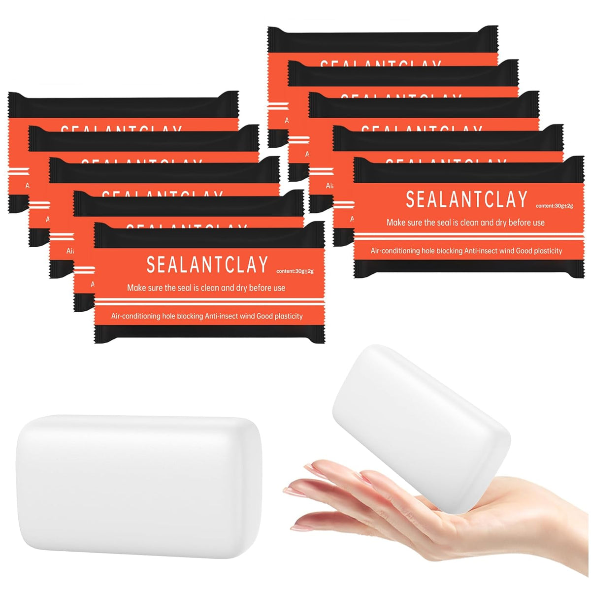 10-Pack Premium Waterproof Wall Repair Sealing Clay Duct Seal Ideal for Wall Hole Repair, Air