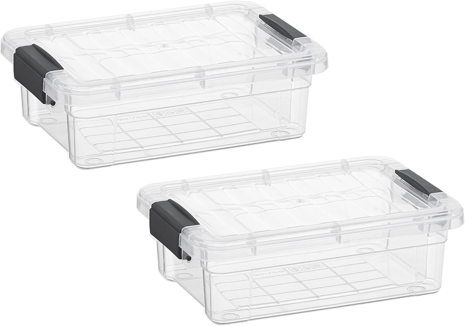 Superio Clear Storage Boxes with Lids, 1.27 Quart Plastic Container Bins for Organizing, Stackable