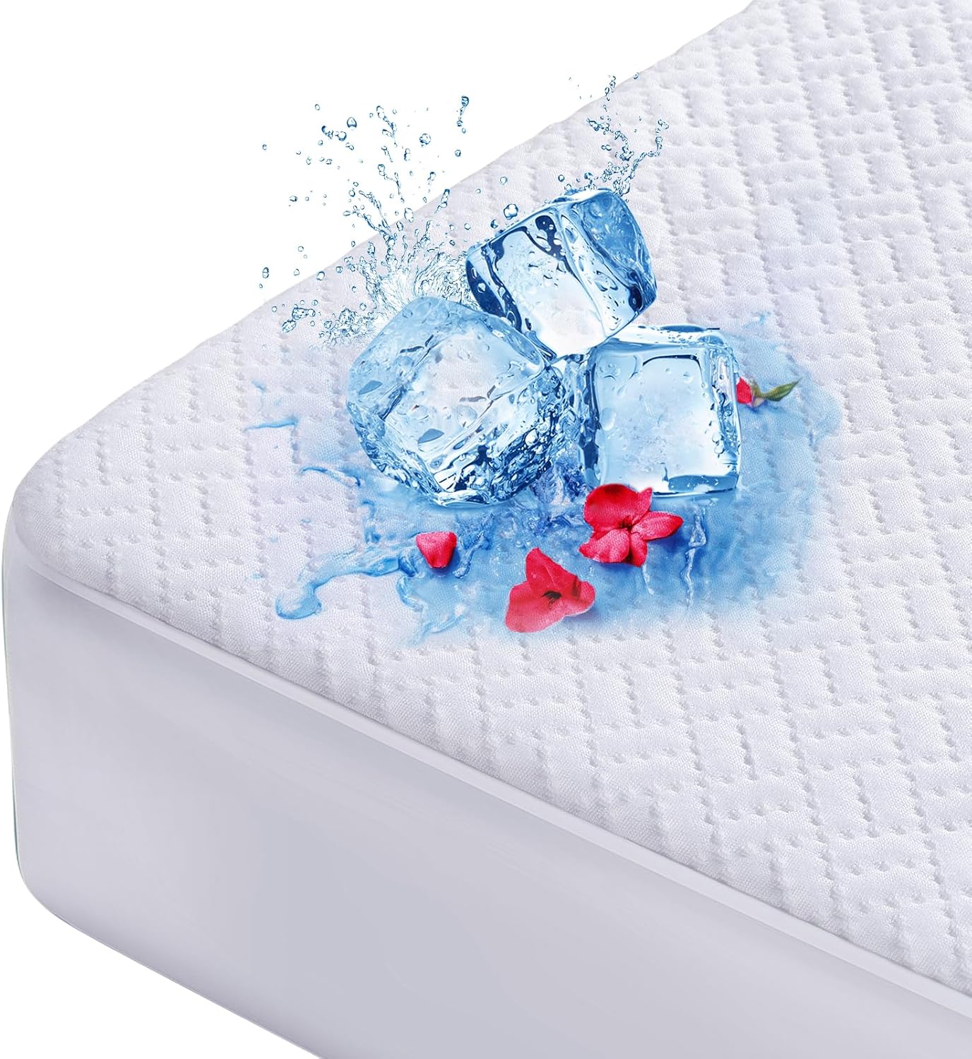 Cooling Waterproof Mattress Protector California King Size, Mattress Cover 3D Air Fabric Mattress