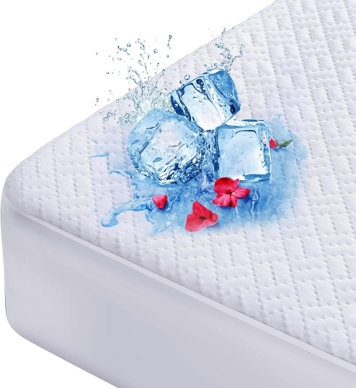 Cooling Waterproof Mattress Protector Twin XL Size, Mattress Cover 3D Air Fabric Mattress Pad Cover