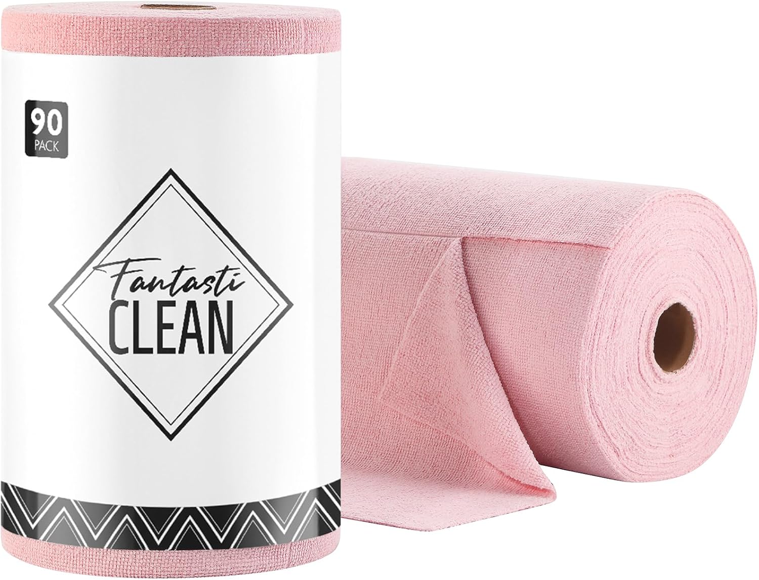 Fantasticlean Microfiber Cleaning Cloth Roll -90 Pack, Tear Away Microfiber Towels, 12" x 12"