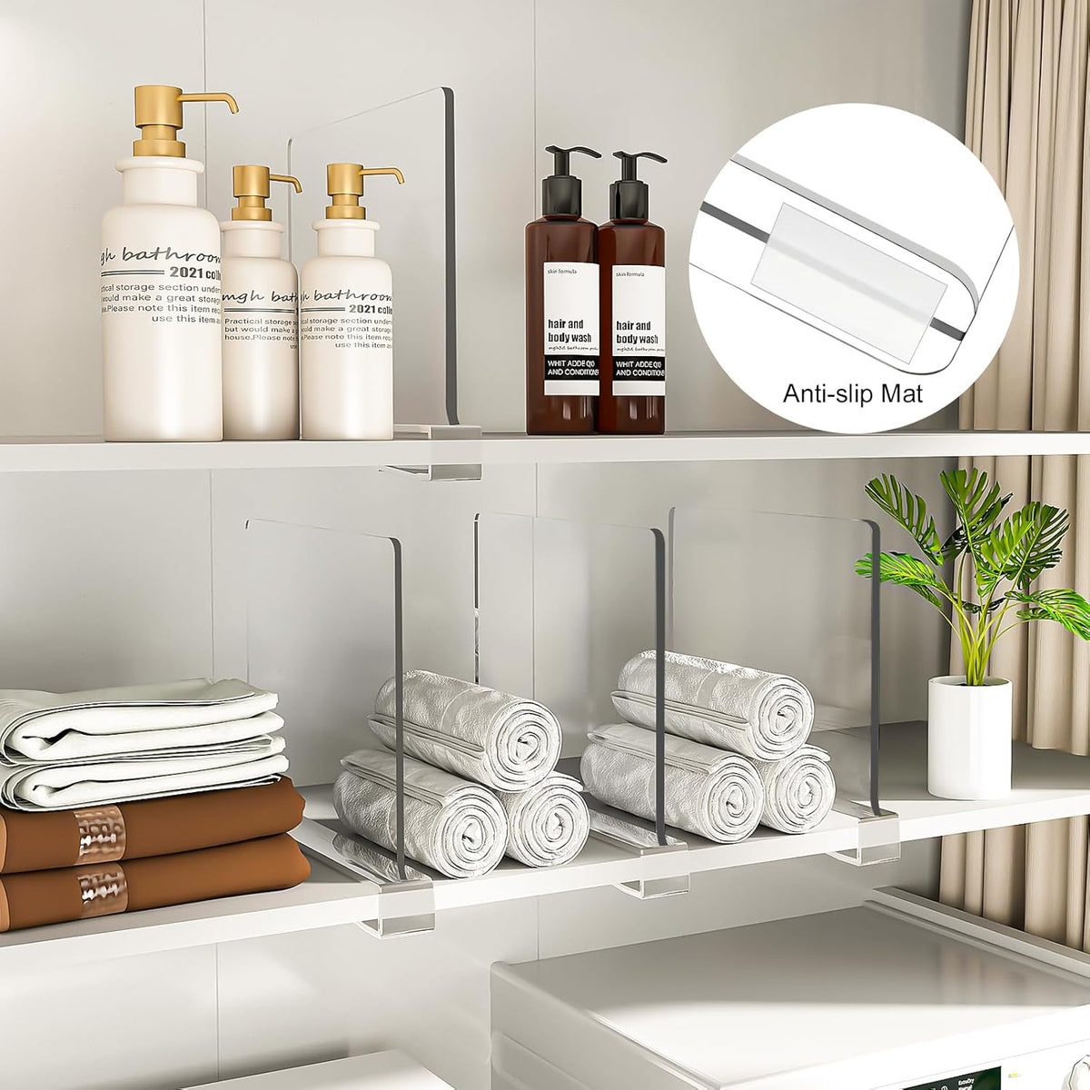 Shelf Dividers Purse Organizer for Closet: 16-Pack Acrylic Bag Storage Organizer for Handbags