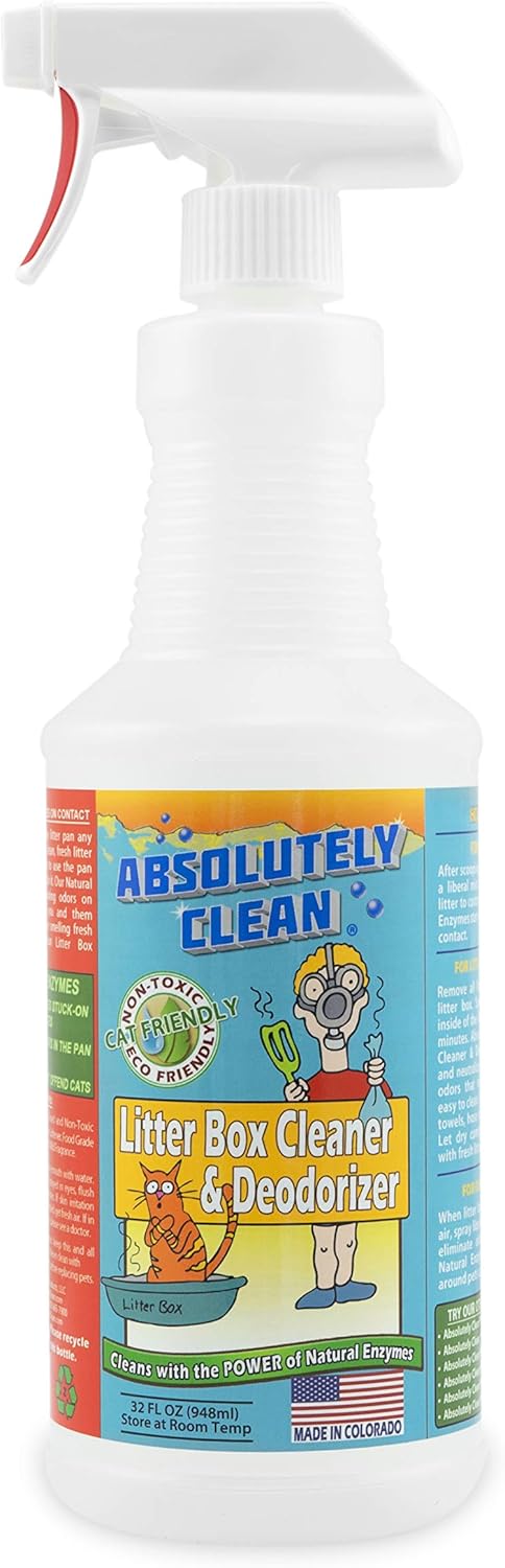 Absolutely Clean Litter Box Cleaner and Deodorizer, Eliminate Odors Quickly, Neutralizes Urine and