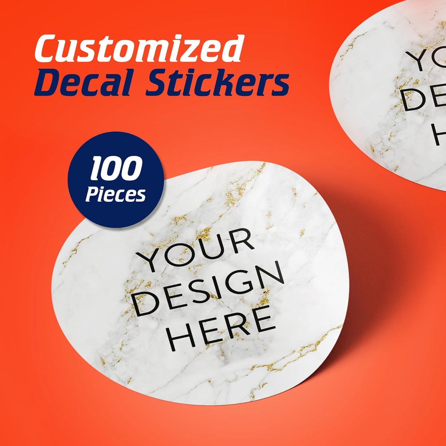 100 Custom Vinyl Stickers - Upload Your own Image, Text, Design, Logo - Personalized Logo Labels