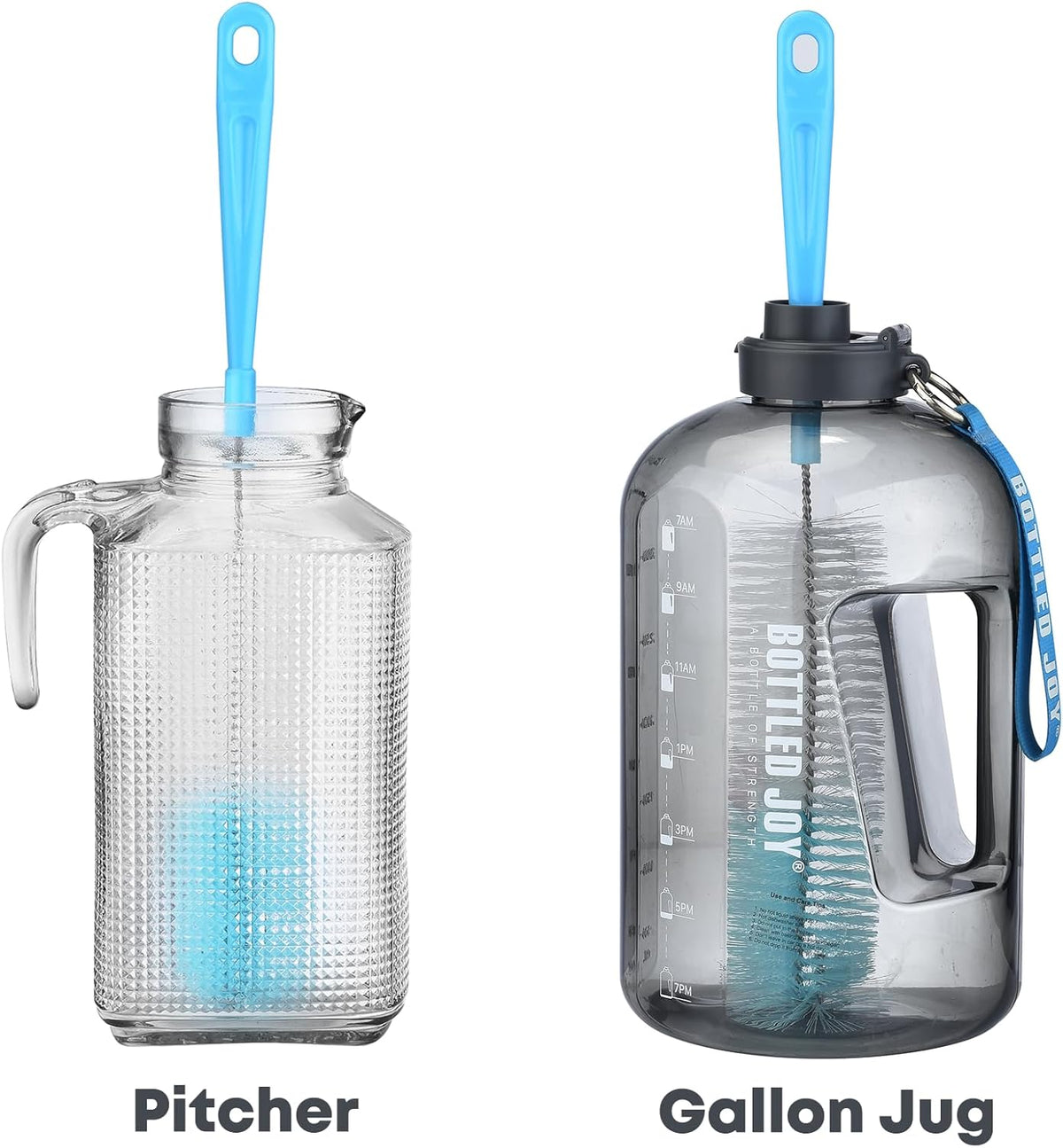 3-Pack Long Bottle Cleaning Brush for Narrow Neck Beer, Wine, Flask, Thermos, Sportwell, Pitcher