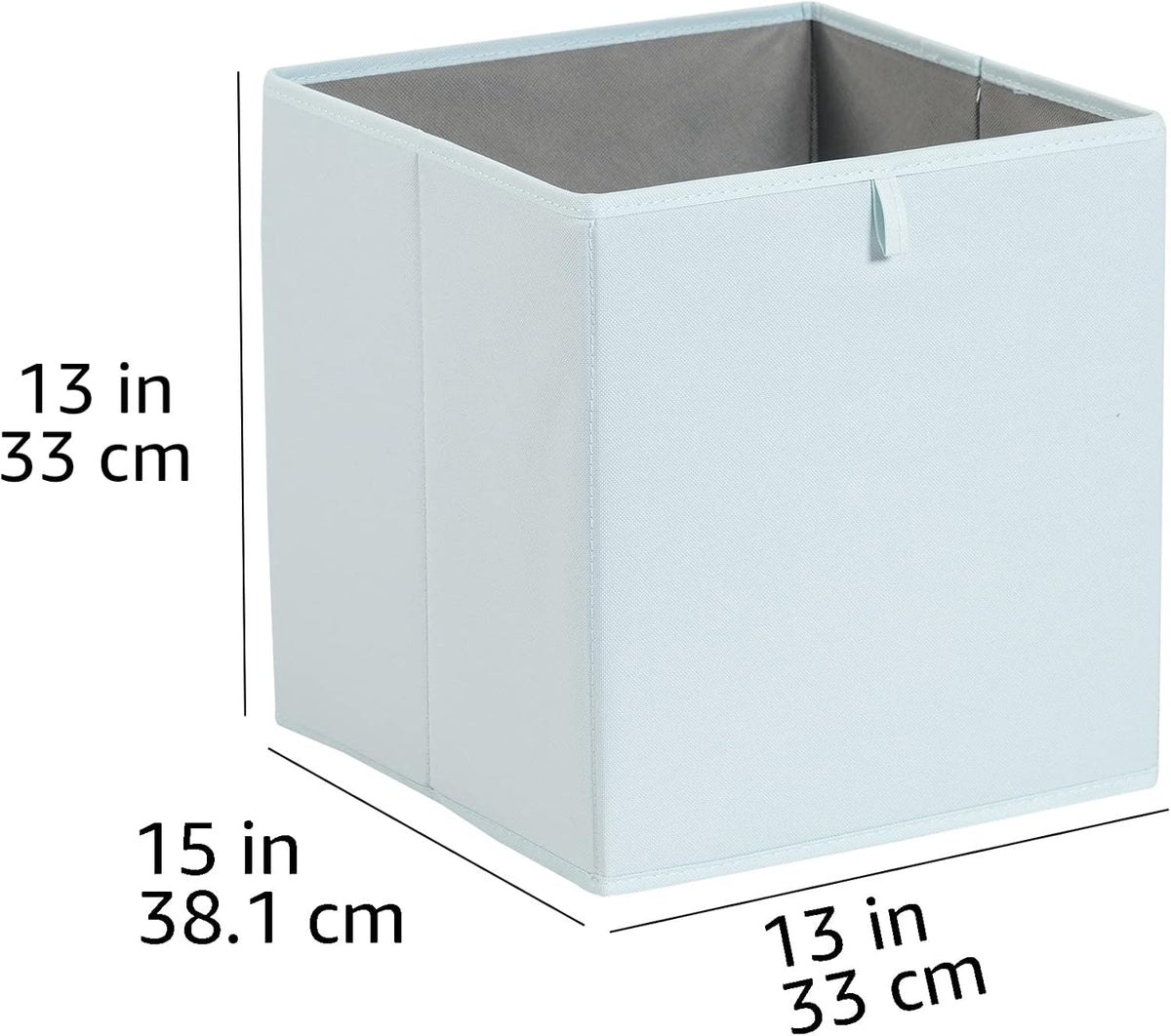 Amazon Basics Cube Organizer Bins, Collapsible Storage Baskets for Shelves, Jade Green, Pack of 6