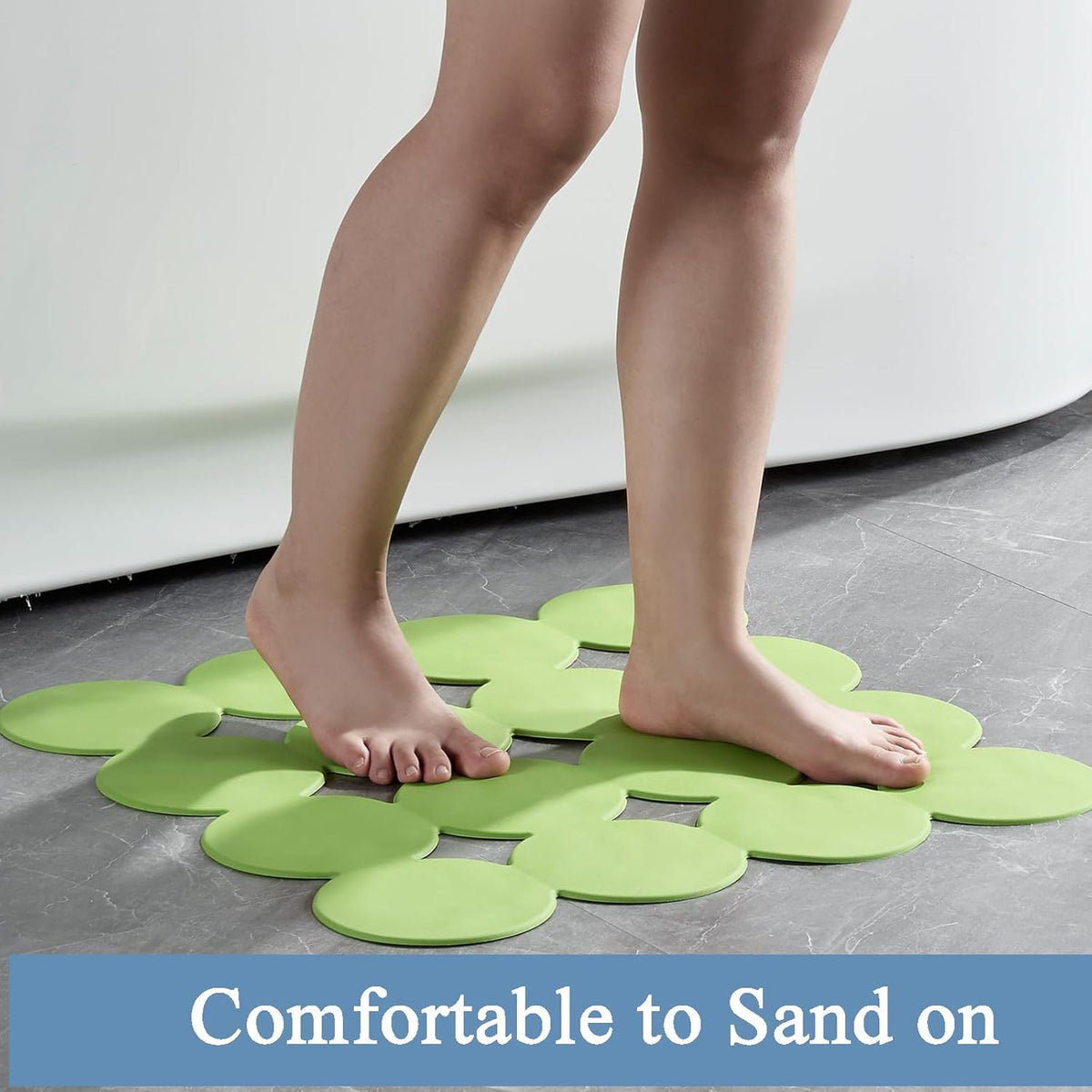 Square Shower Mat Nonslip - Rubber Bathtub Mat with Suction Cups for Inside Shower Bathroom Floor