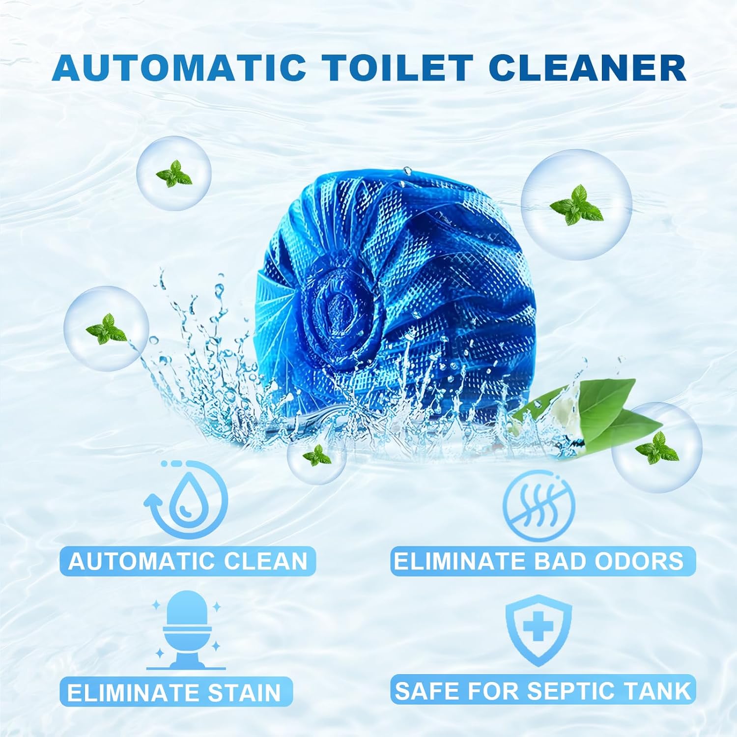 Toilet Bowl Cleaner Tablets 40 Pcs, Septic Safe Automatic Toilet Tank Cleaner with