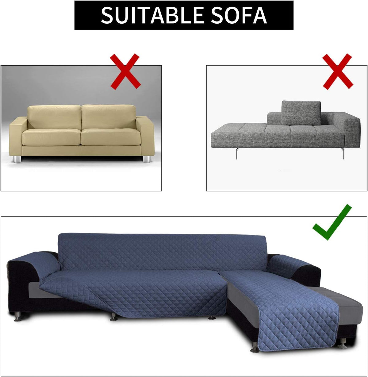 Easy-Going Sofa Slipcover L Shape Sofa Cover Sectional Couch Cover Furniture Protector Mat for Pets