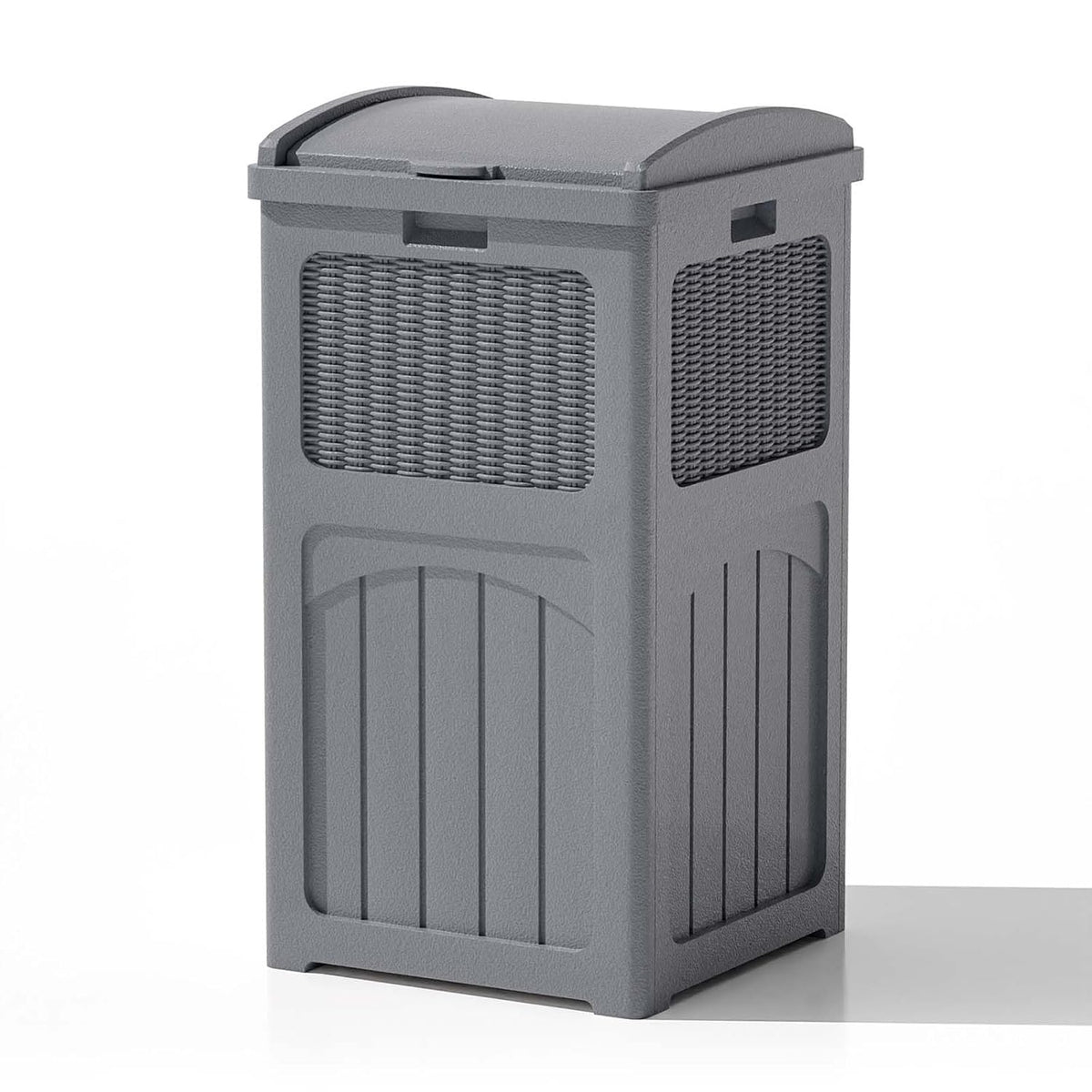 Patiowell 36 Gallon Outdoor Trash Can, Resin Outdoor Garbage Can with Lid for Patio, Backyard