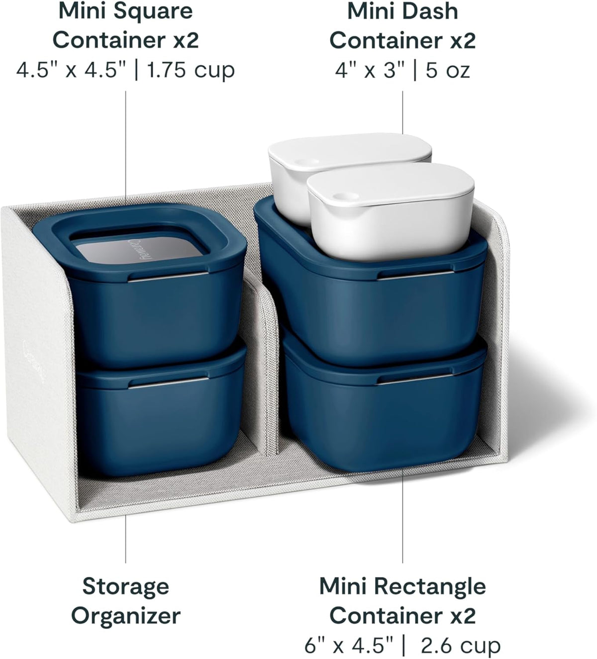 Caraway Mini Food Storage 11pc Set - Glass Storage Containers for Food - Non-Toxic Ceramic-Coated