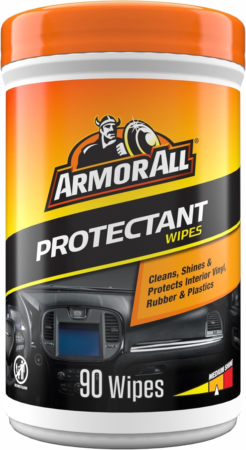 Armor All Car Interior Protectant Wipes, 90 Count Canister, UV Protectant for Vinyl, Rubber