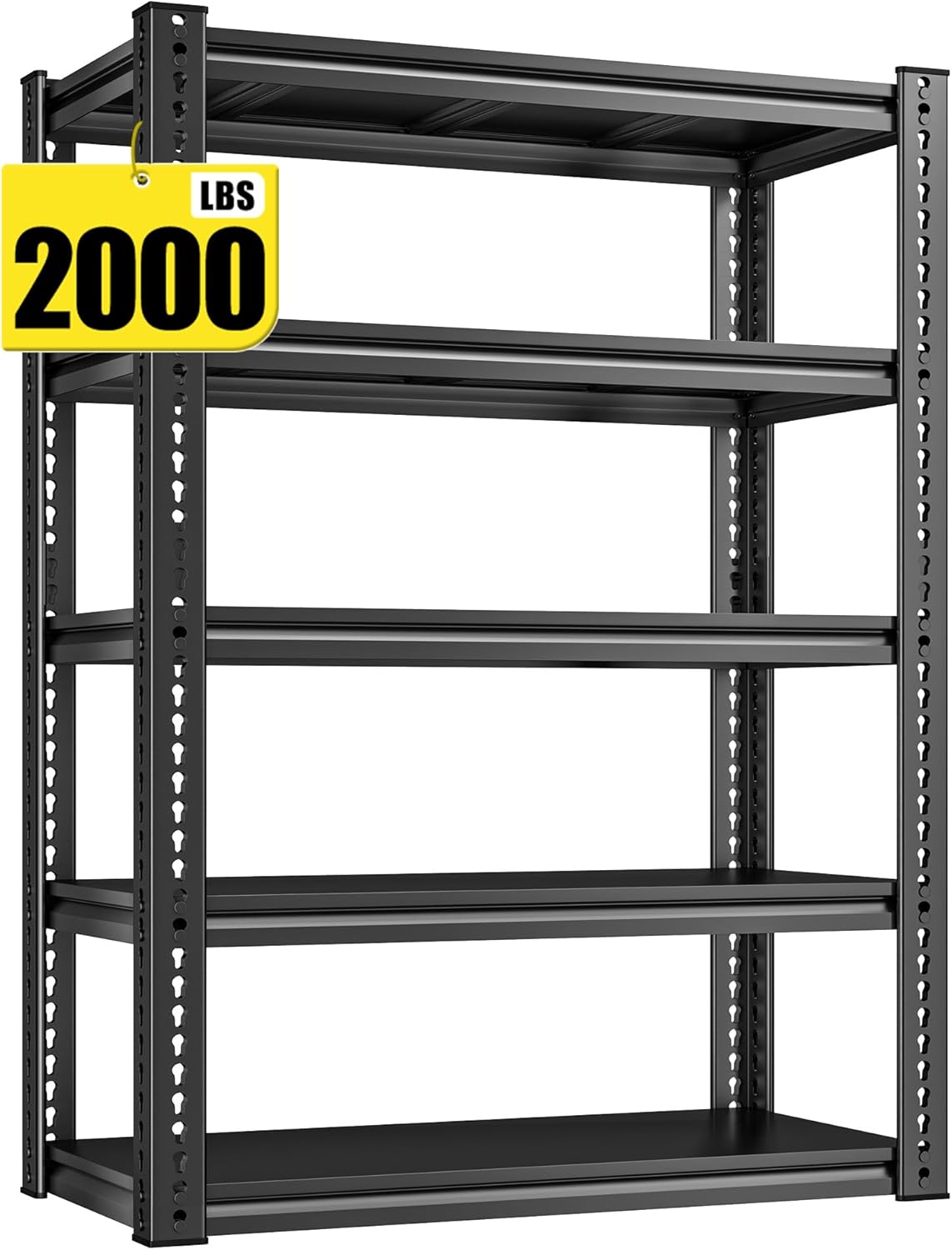 REIBII Garage Shelving Load 2000 LBS, Adjustable 5-Tier Storage Shelves, Metal Shelving Units and