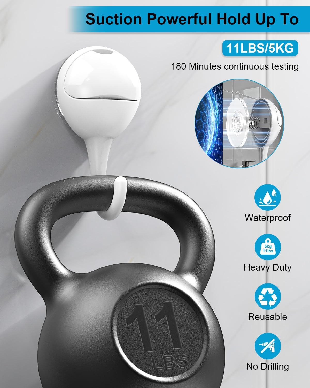 JOTPE 4-Pack Large Suction Cup Hooks for Shower, Removable Shower Hooks for Inside Showers with