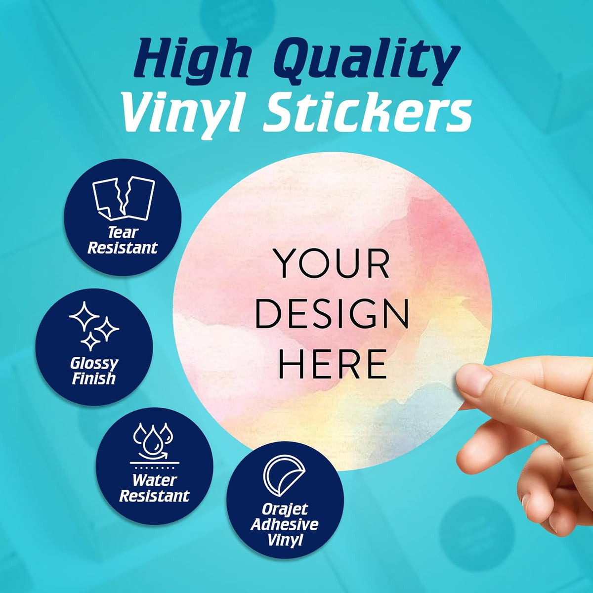100 Custom Vinyl Stickers - Upload Your own Image, Text, Design, Logo - Personalized Logo Labels