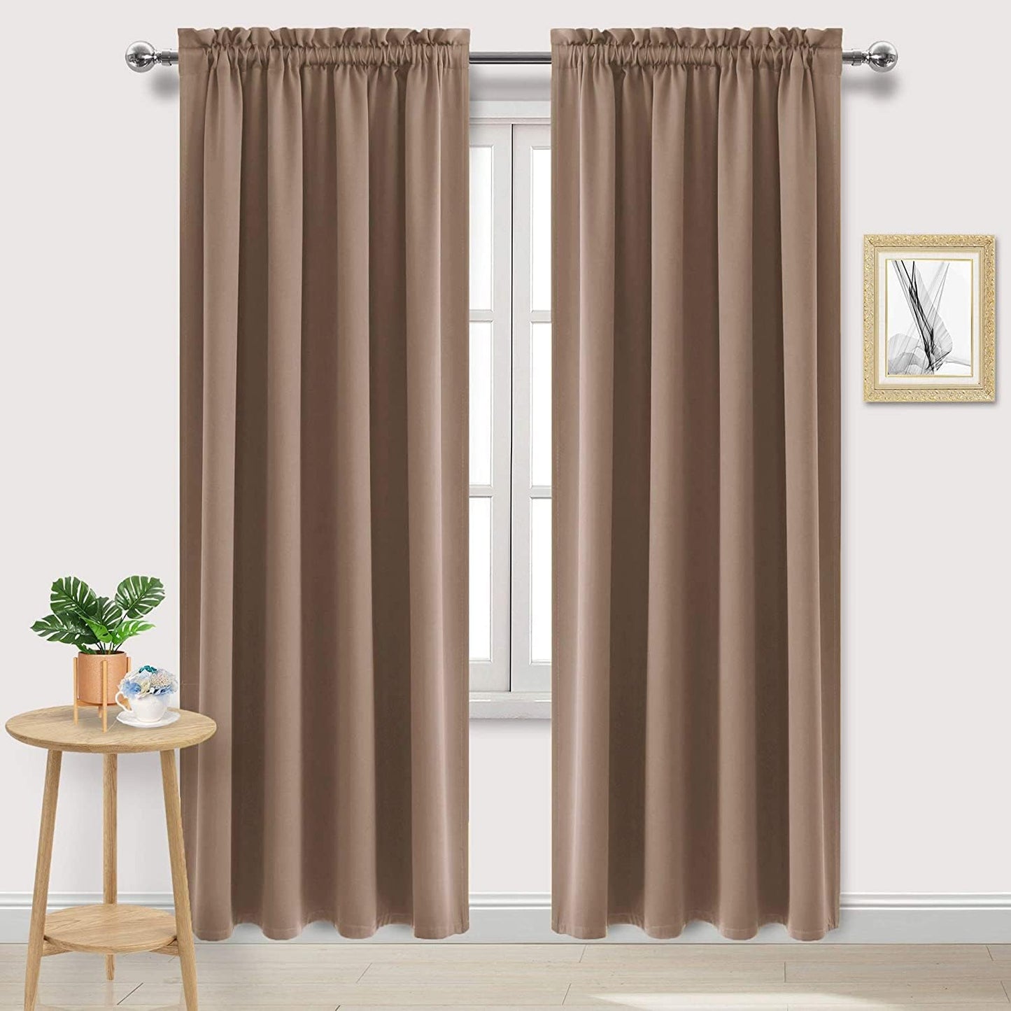 DWCN Blackout Curtains Room Darkening Thermal Insulated Bedroom Curtains Window Curtain Panels, 52