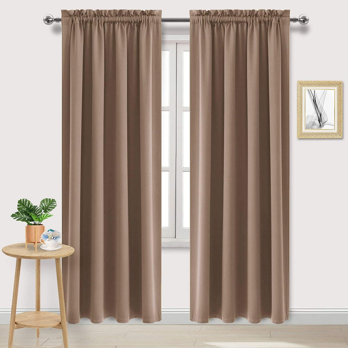 DWCN Blackout Curtains Room Darkening Thermal Insulated Bedroom Curtains Window Curtain Panels, 52