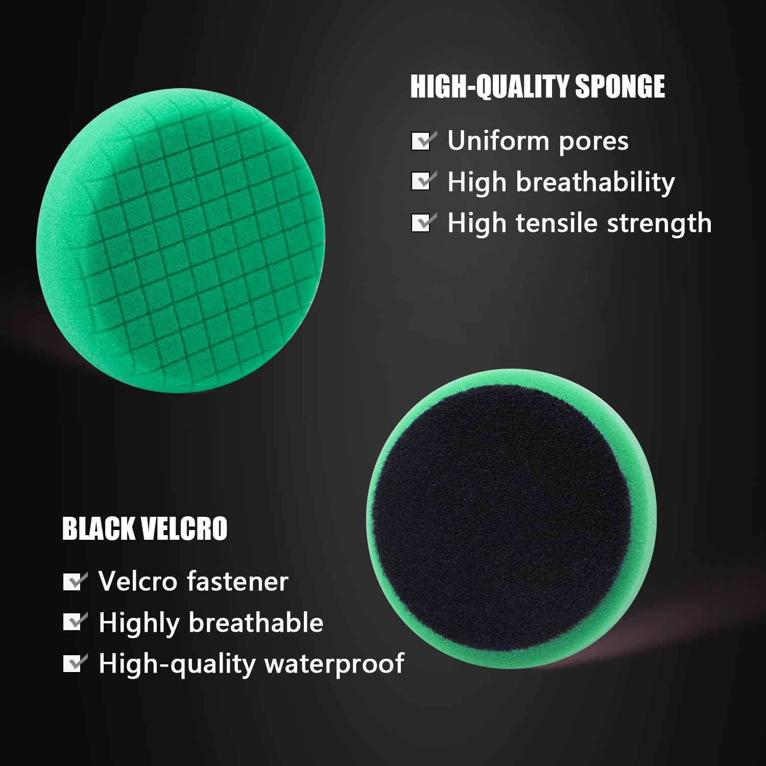 Green Heavy Cut Pad, Buffing Polishing Pads, SPTA 1Pc 3.5 Inch Face for 3 Inch 80mm Backing Plate