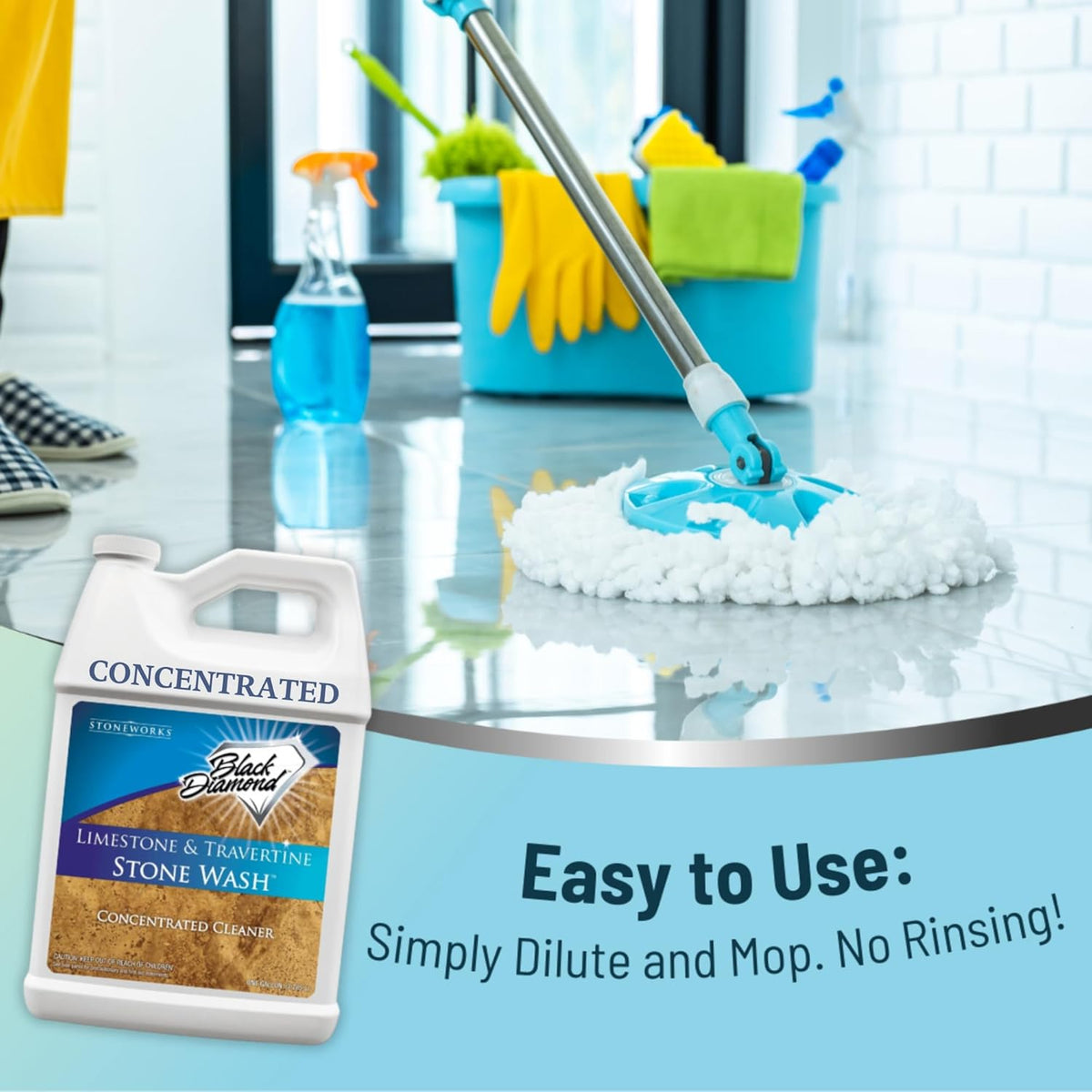 Black Diamond Stoneworks Natural Stone Cleaner - Limestone, Slate & Travertine Cleaner - Natural