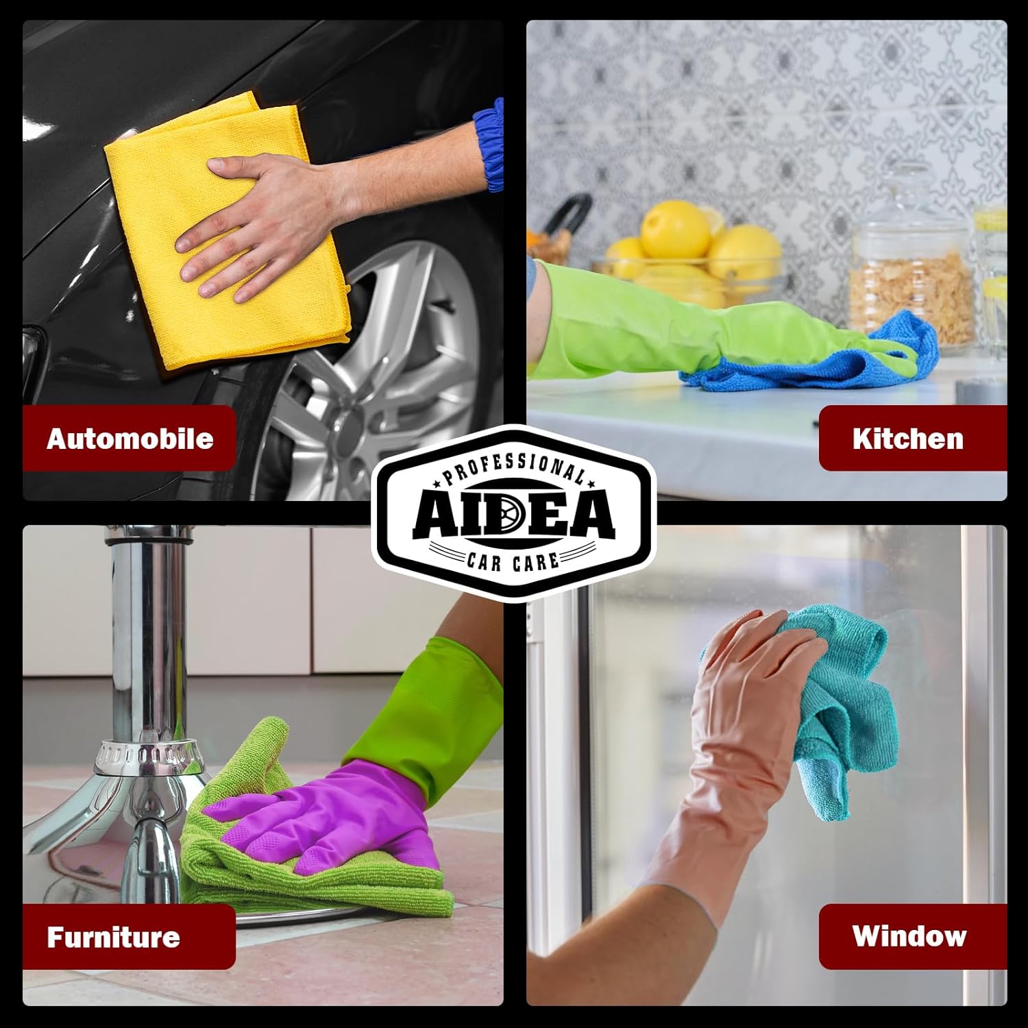 AIDEA Microfiber Cleaning Cloth 20PK, Microfiber Towels for Cars, Dusting Cloth Cleaning Rags for