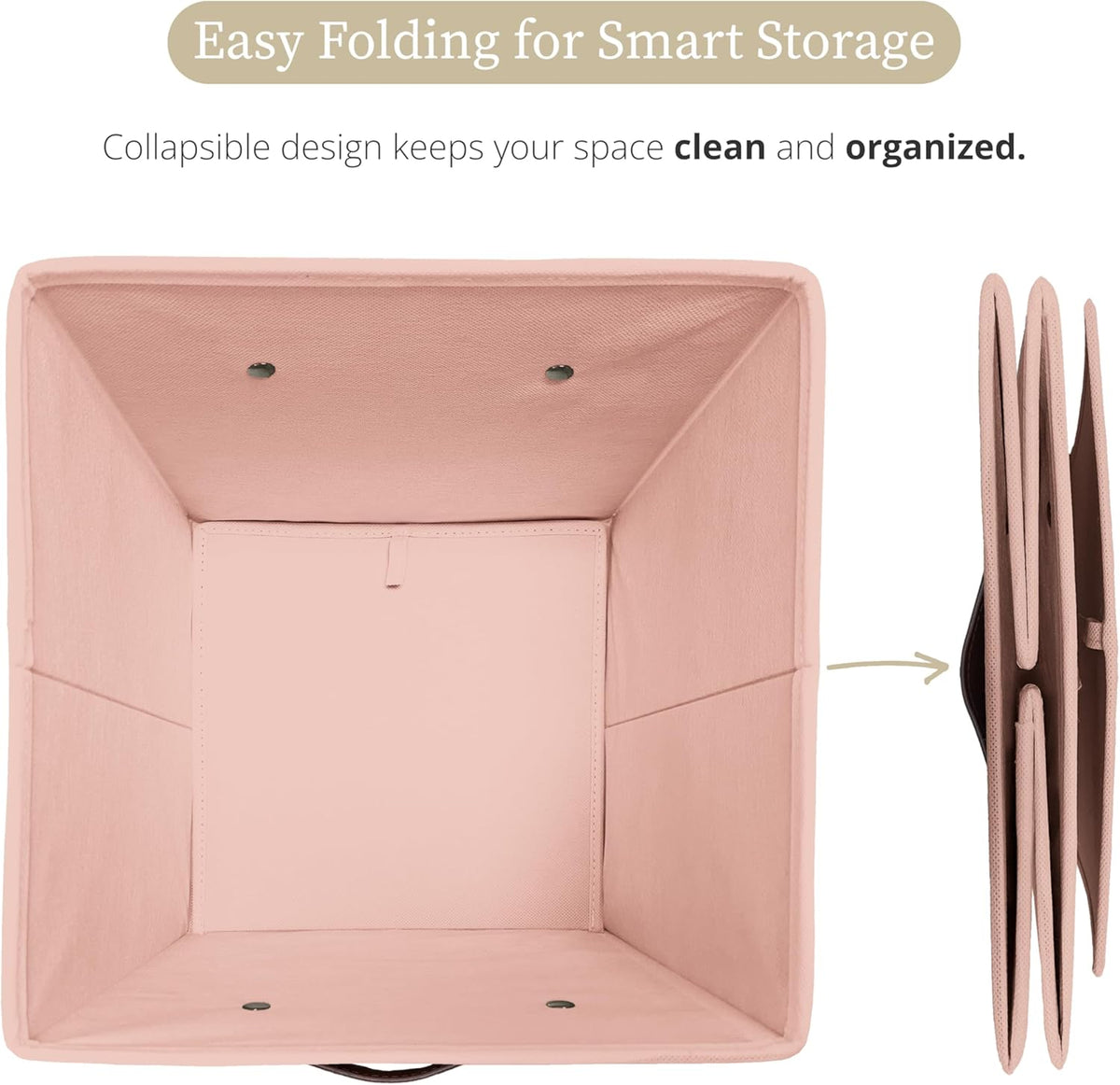 DECOMOMO Storage Bins, Cube Storage Bin with Labels, Fabric Storage Cubes for Shelves (10.5" x 11"