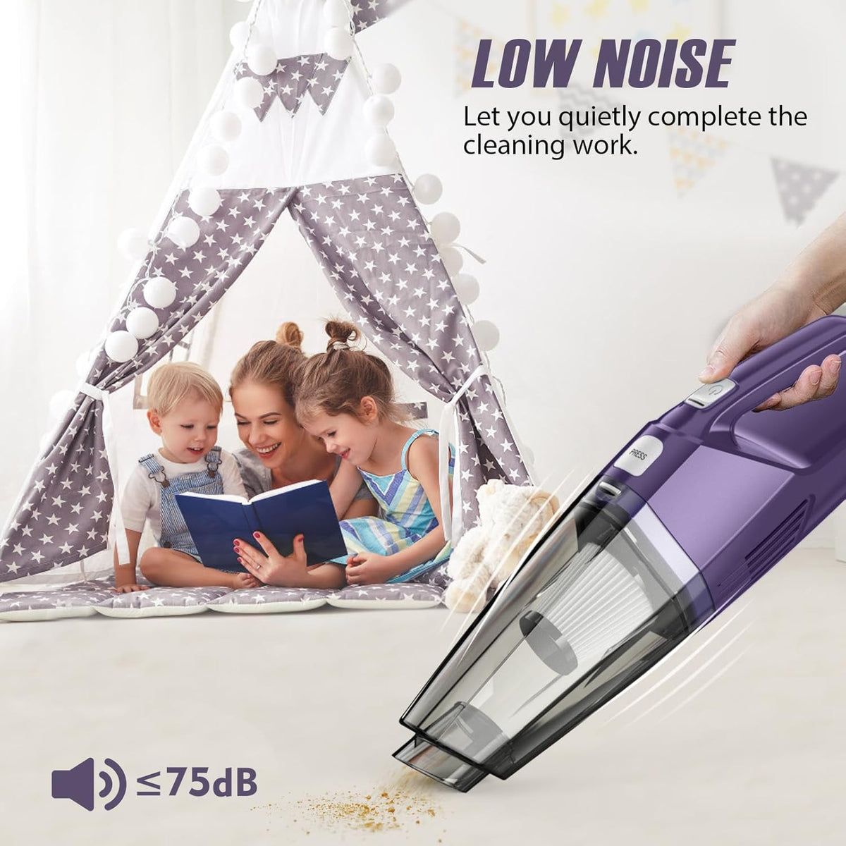 Handheld Vacuum Cordless – Car Vac Portable with 8KPA & Multi Accessories & Low Noise, Lightweight