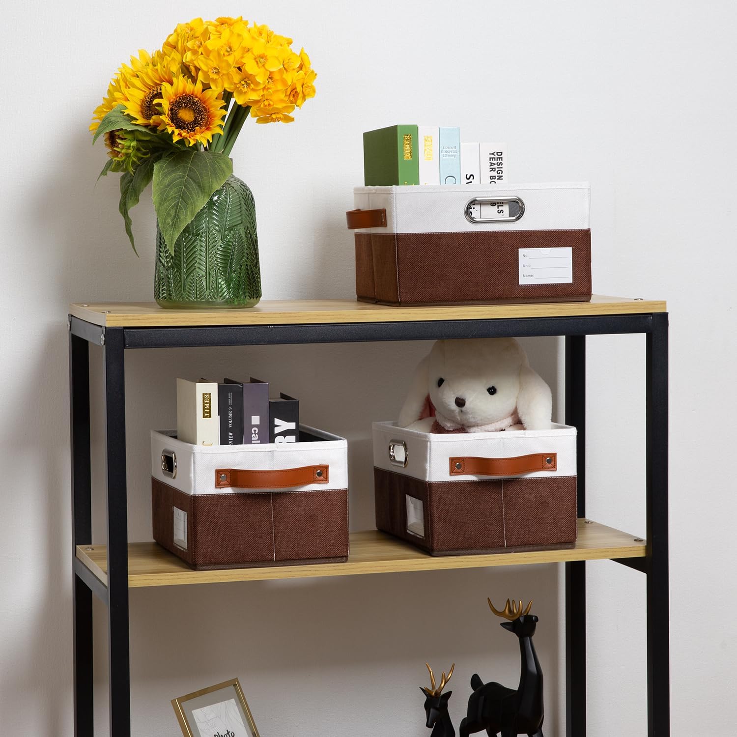 PRANDOM Foldable Storage Bins with Handles [3-Pack] Fabric Collapsible Storage Boxes Baskets Cubes