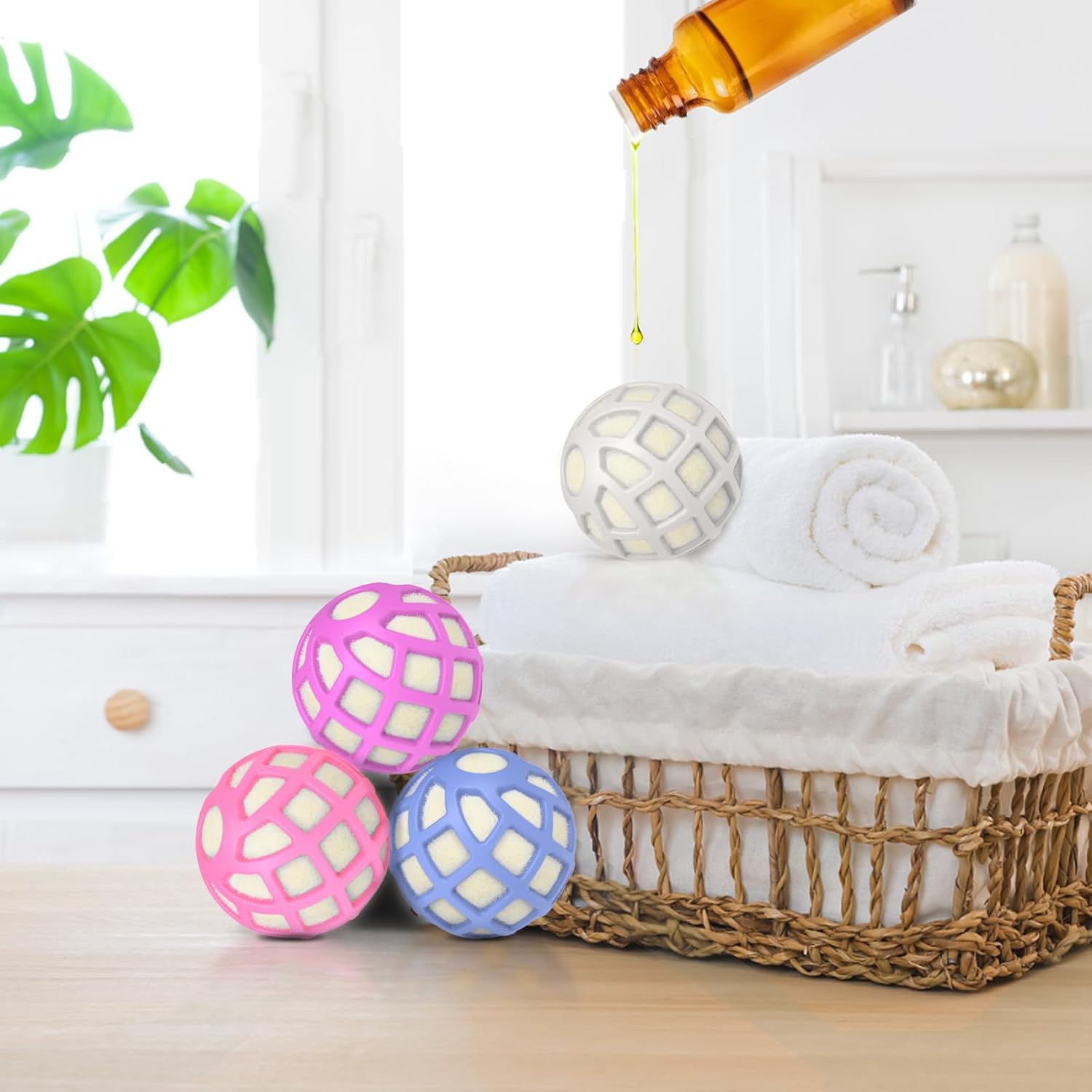 Dryer Balls – Patented Silicone Guard, Natural Wool Core, Super Anti-Tangle & Saves Drying Time