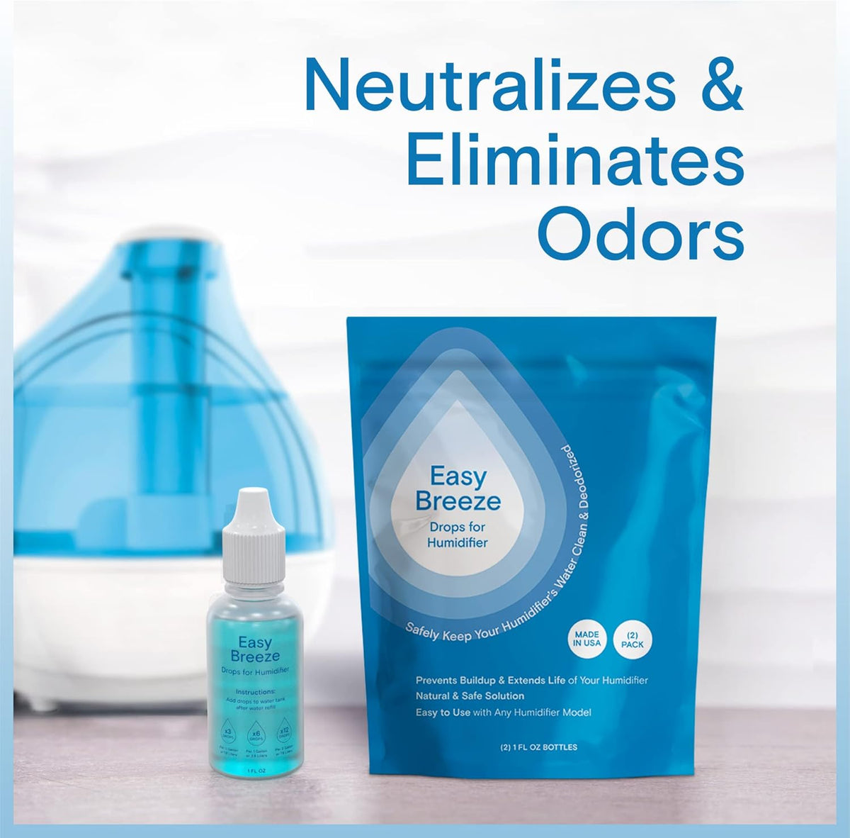 Humidifier Cleaner Drops for All Makes & Models - Made in USA Humidifier Treatment for Peak
