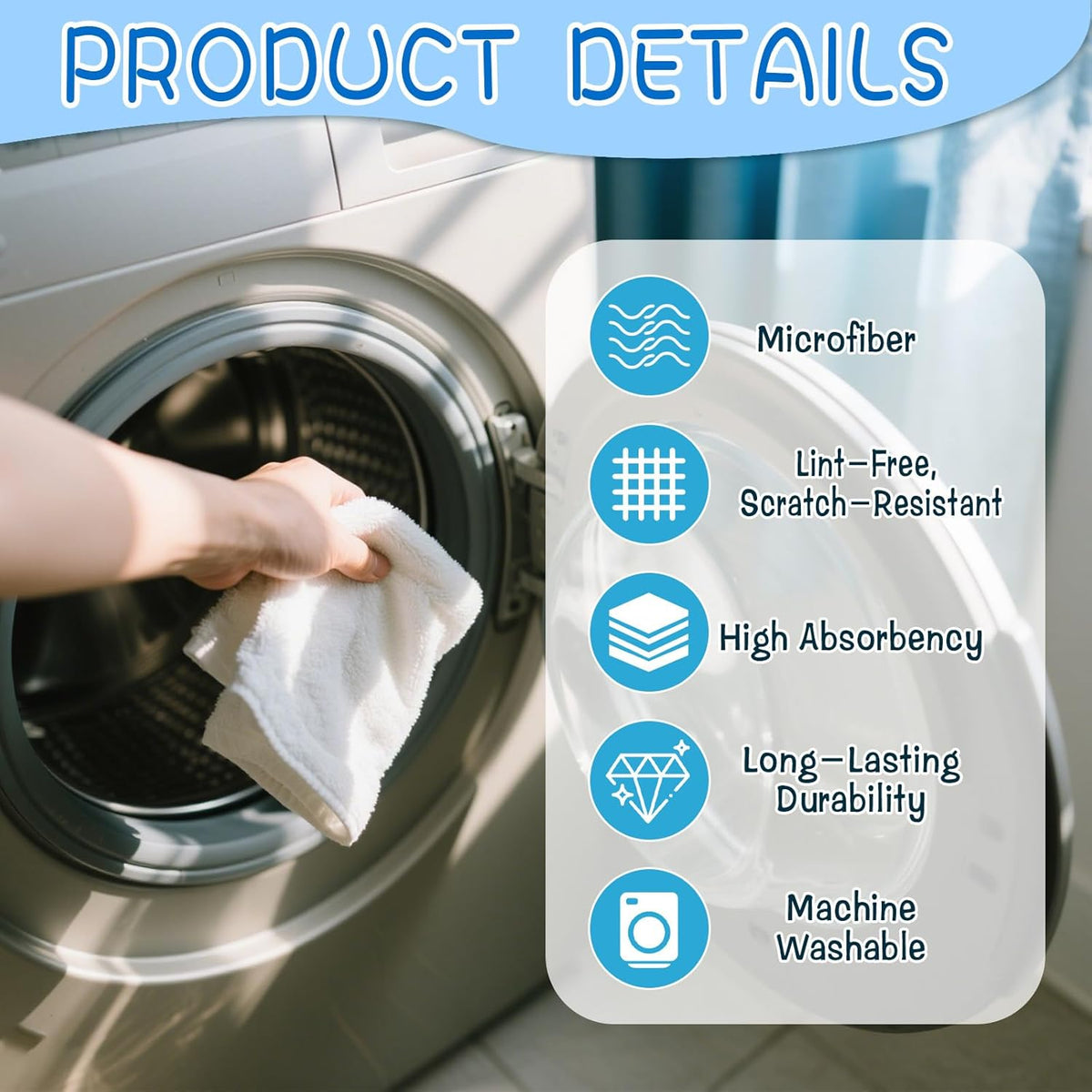 4 Pack Extra Large Microfiber Cleaning Cloths 20"x30", Lint-Free Reusable Towels for Home, Glass