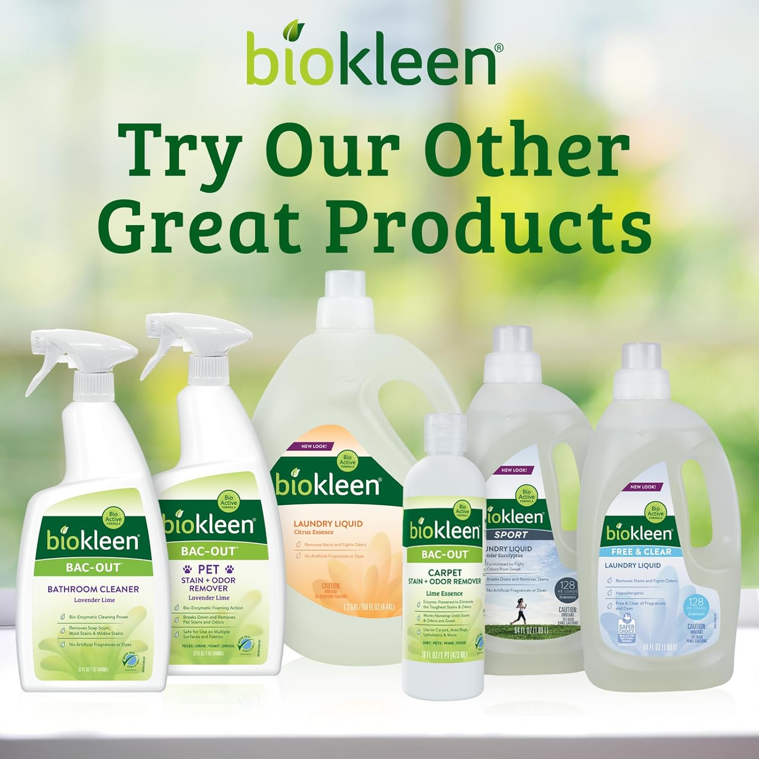 Biokleen Bac-Out Stain Remover for Carpet, Clothes - 32 Ounce and Gallon Refill - Enzymatic, for