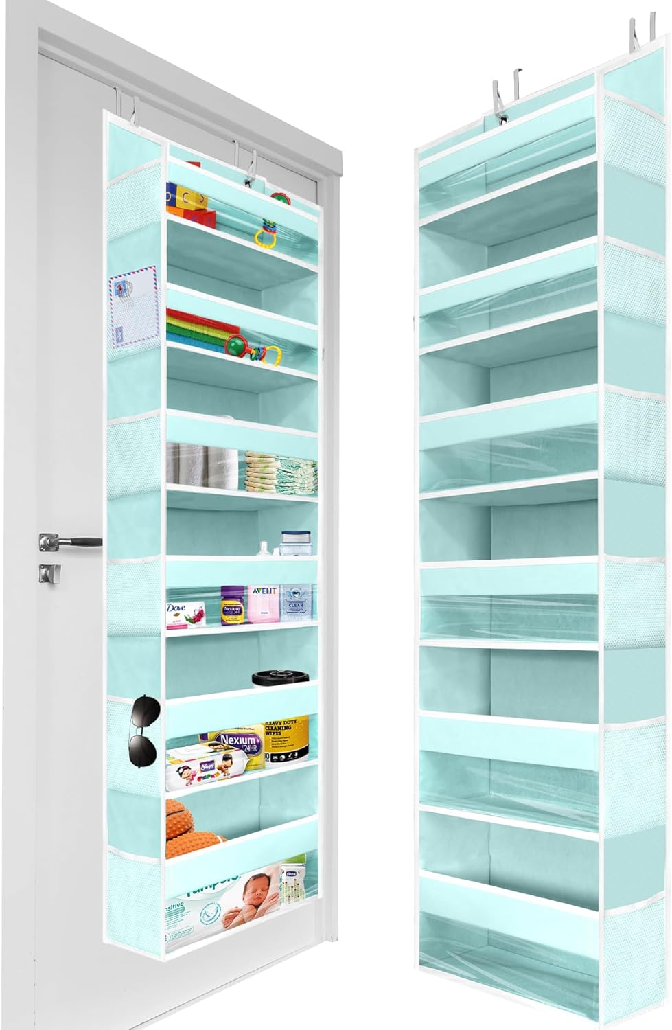 HOMELUX THEORY 1 PC Heavy Duty Over the Door Organizer 55x14x6.7, 6 Large Front & 12 Side Pockets