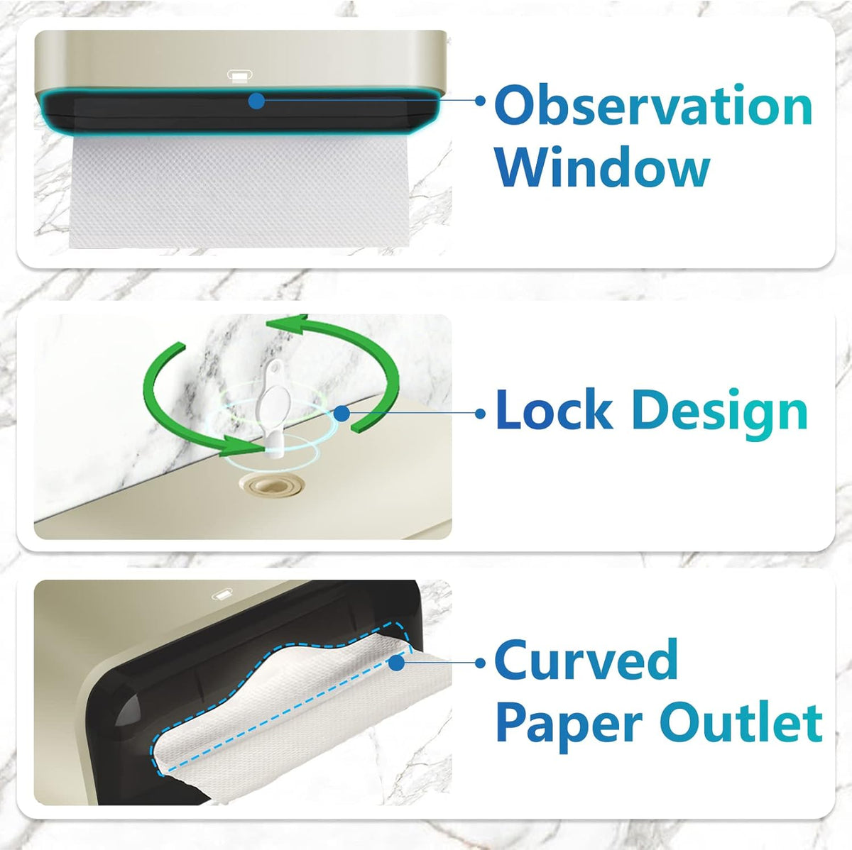 C-Fold Paper Towel Dispenser for Bathroom: Compact 200 Sheets Large Capacity for Multifold Hand