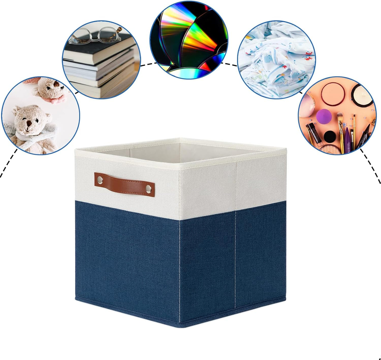 DULLEMELO Fabric Bins for Cube 11x11, Gift Baskets Empty for Boy Girl Mother Father Christmas