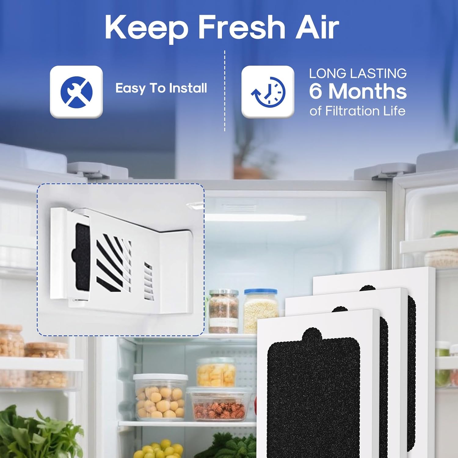 ICEPURE AF001 Compatible with EAFCBF Refrigerator Air Filter, Pure Air Ultra, Pure Air Ultra