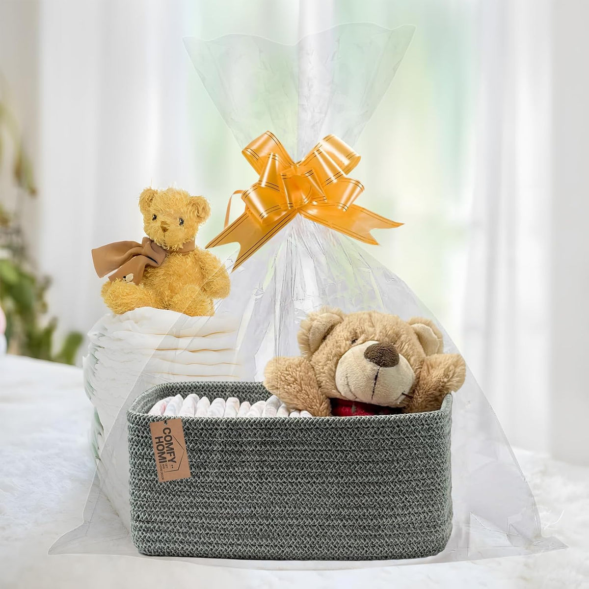 COMFY-HOMI 11.5"x7.5"x4.7" Storage Baskets for Organizing | Cotton Rope Woven Basket | Toy Storage
