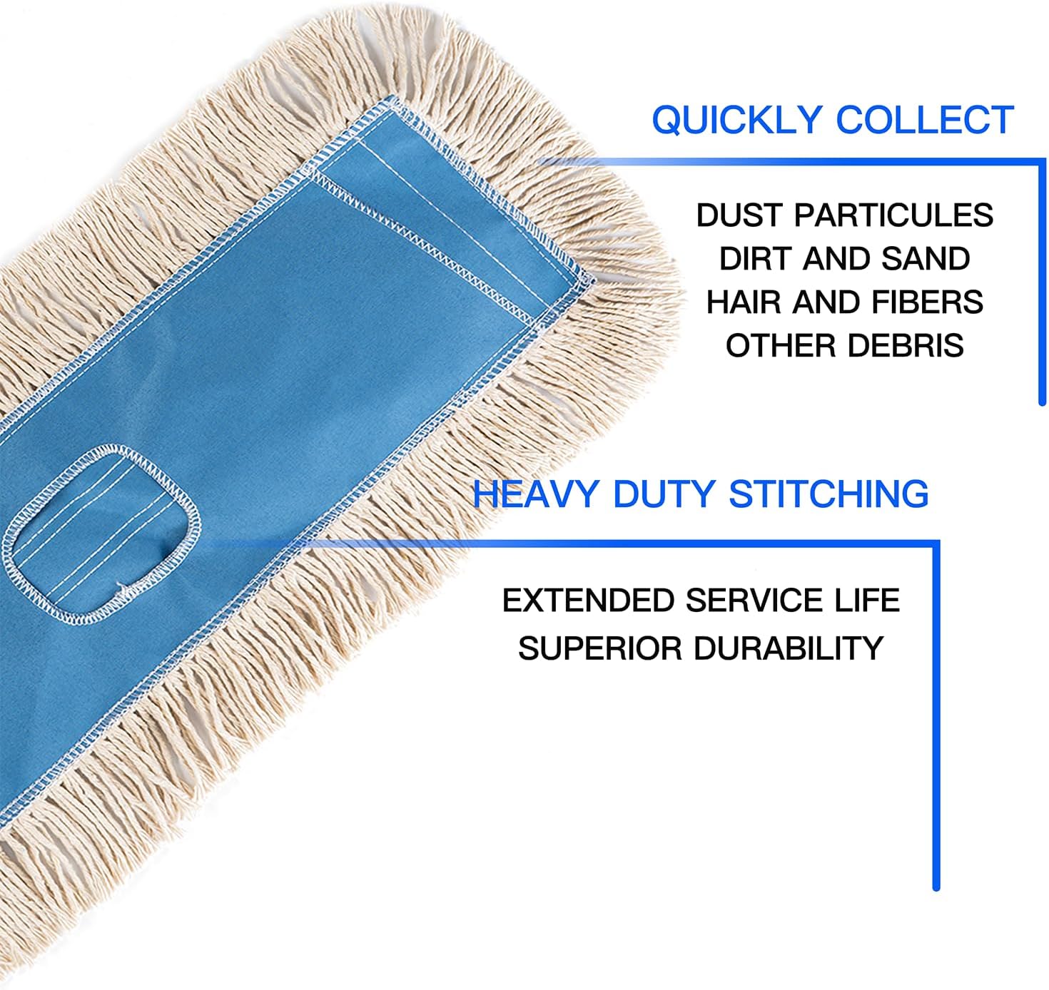 MATTHEW CLEANING 24'' Industrial Strength Cotton Dust Mop Refill Washable Replacement Heads For