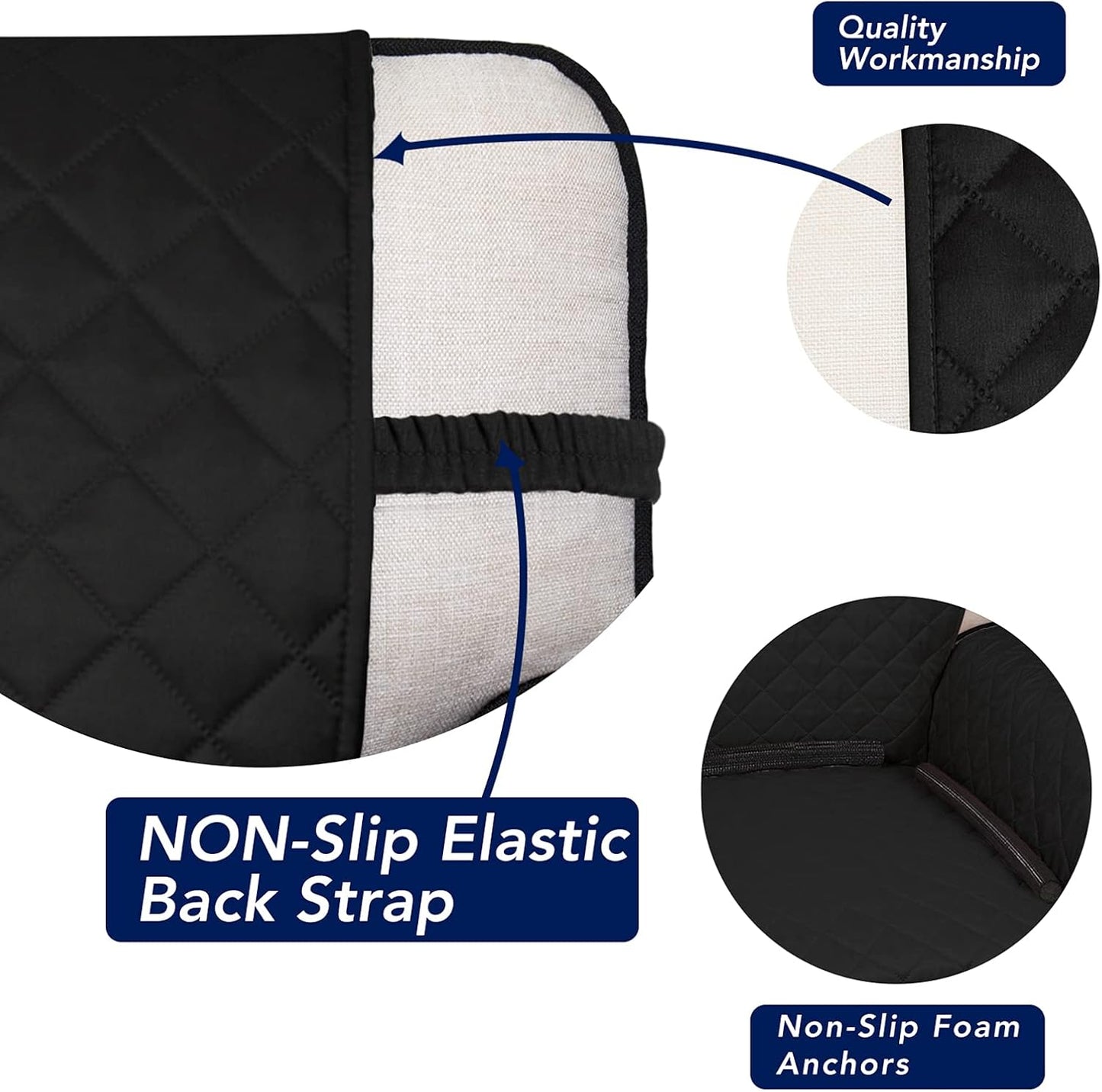 PureFit Reversible Quilted Sofa Cover, Water Resistant Slipcover Furniture Protector, Washable