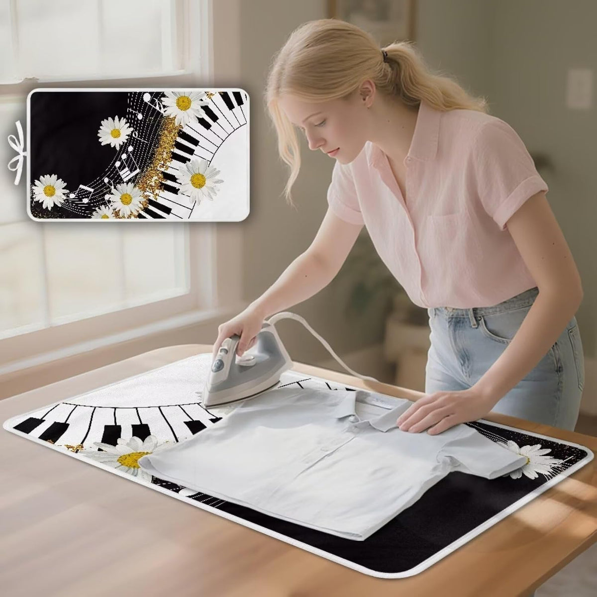 Music Ironing Pad Ironing Blanket Thick Travel Iron Pad Heat Resistant Ironing Board Cover for