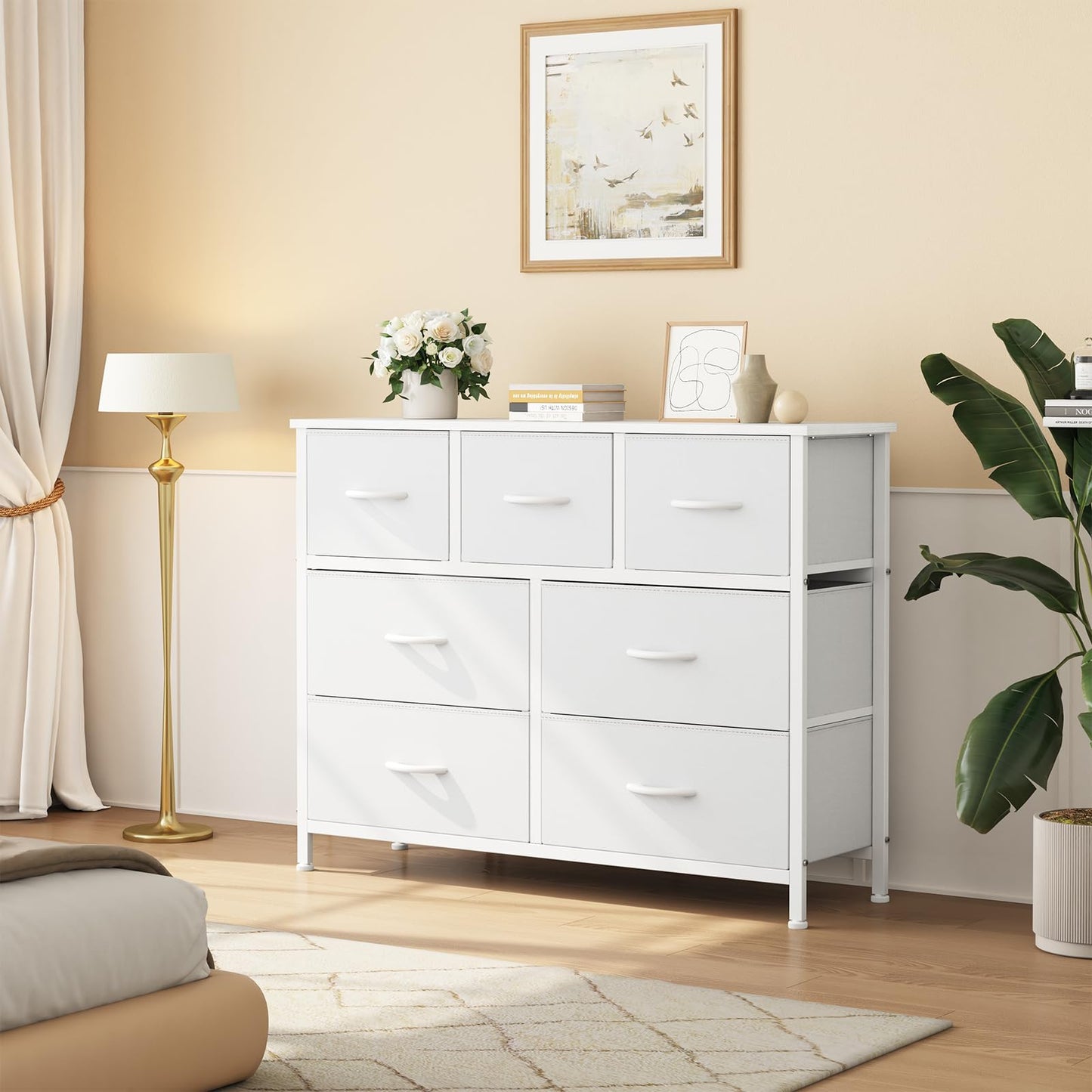 OLIXIS 7 Drawer Fabric Dresser, Storage Tower for Bedroom and Closet