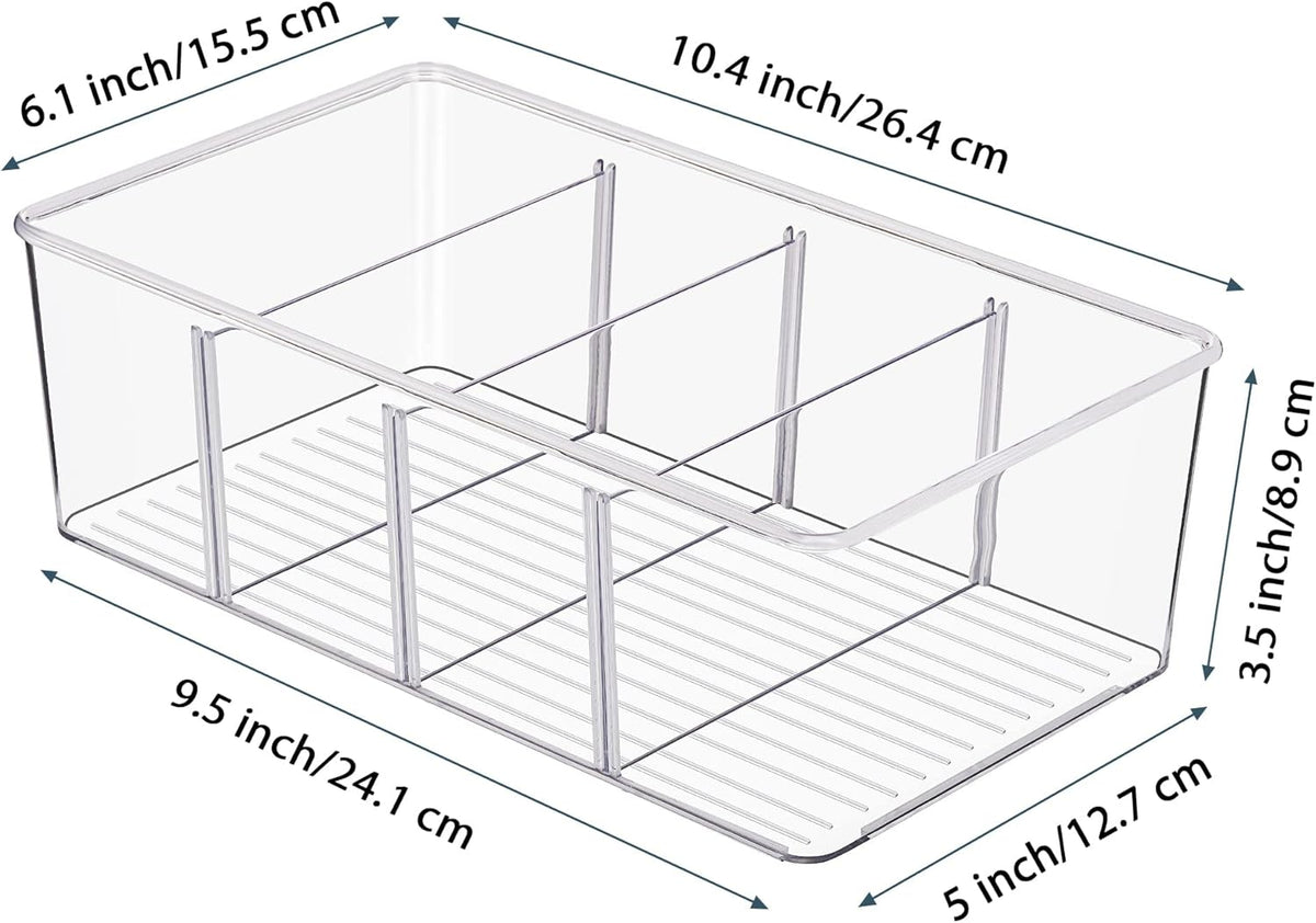 Vtopmart 10 Pack Food Storage Organizer Bins, Clear Plastic Bins for Pantry, Kitchen, Fridge