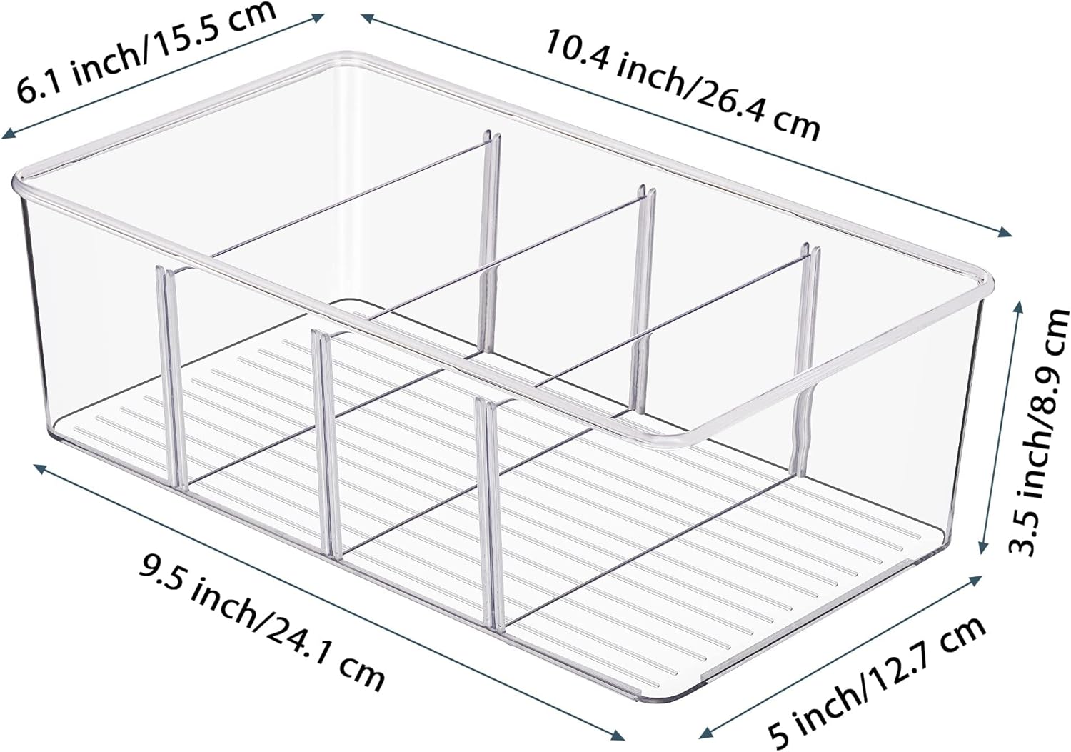 Vtopmart 10 Pack Food Storage Organizer Bins, Clear Plastic Bins for Pantry, Kitchen, Fridge